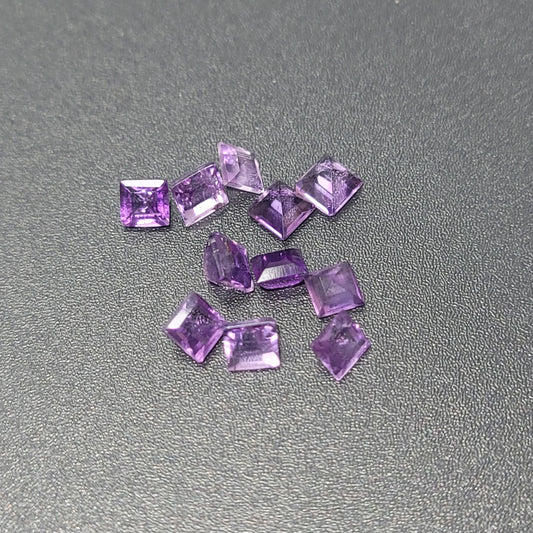 3mm Amethyst Princess Cut Sold Individually.