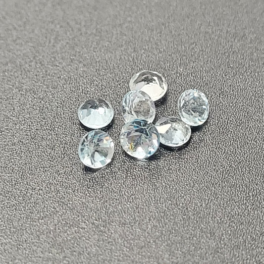 3mm Aquamarine Round Cut Sold Individually.