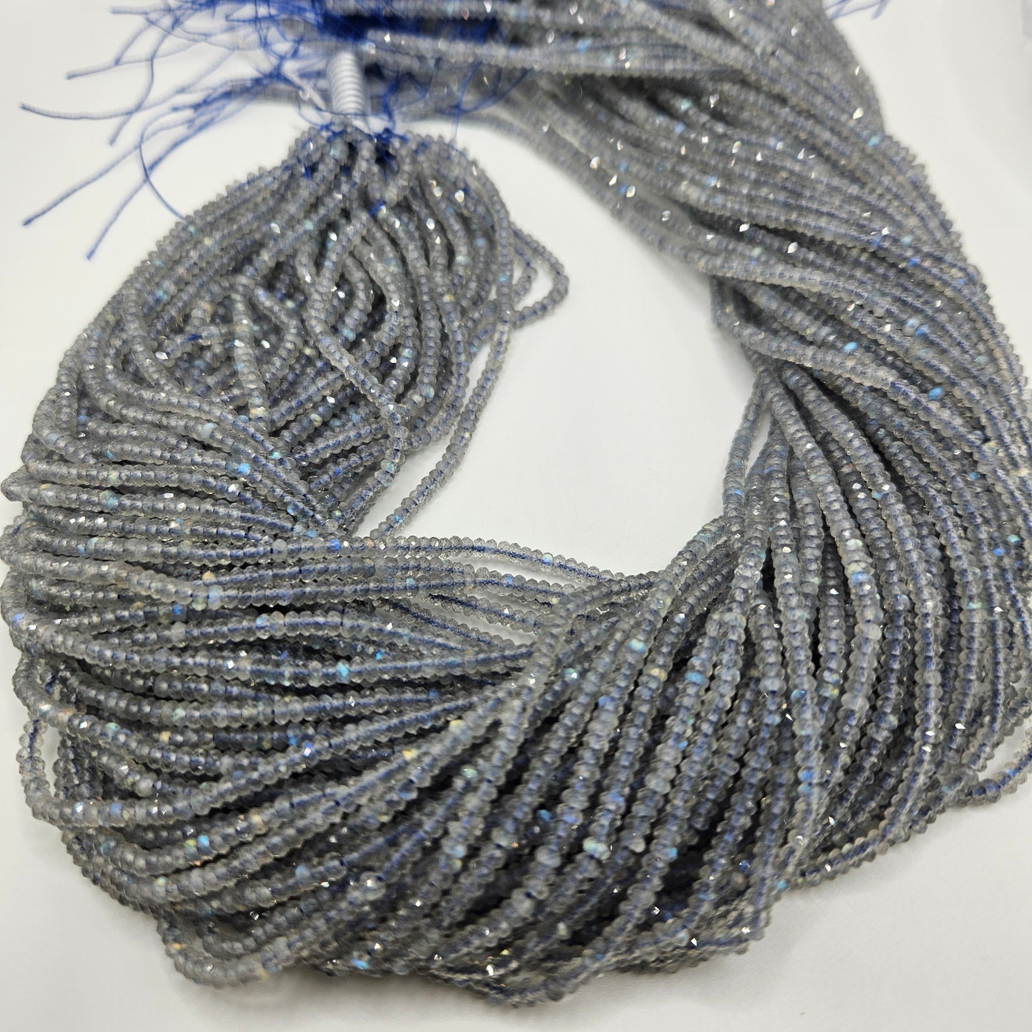 3mm Labradorite Faceted Rondelle Bead Strand.