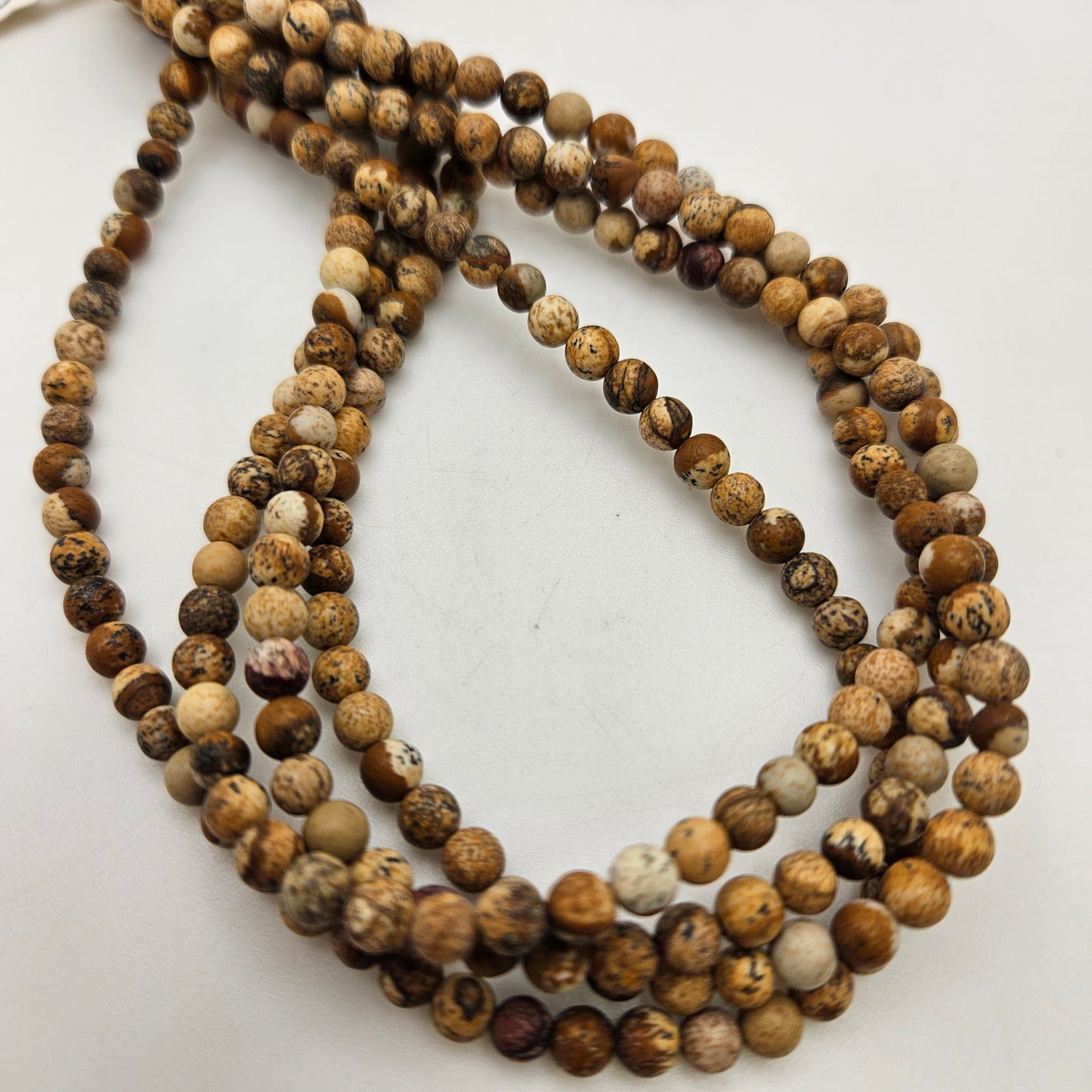 3mm Picture Jasper Round Bead Strand.