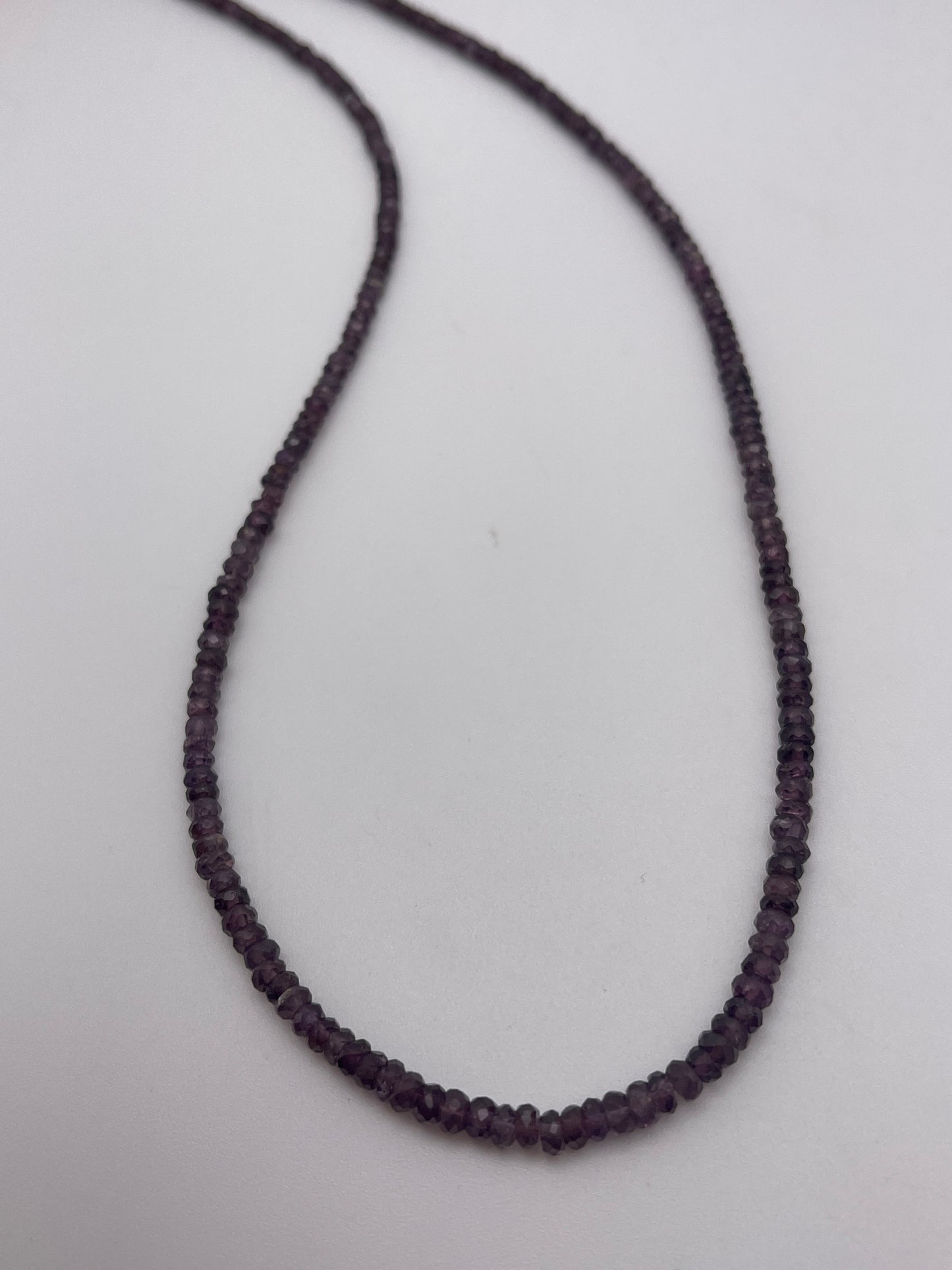 3mm Dark Purple Spinel Faceted Bead Strand.