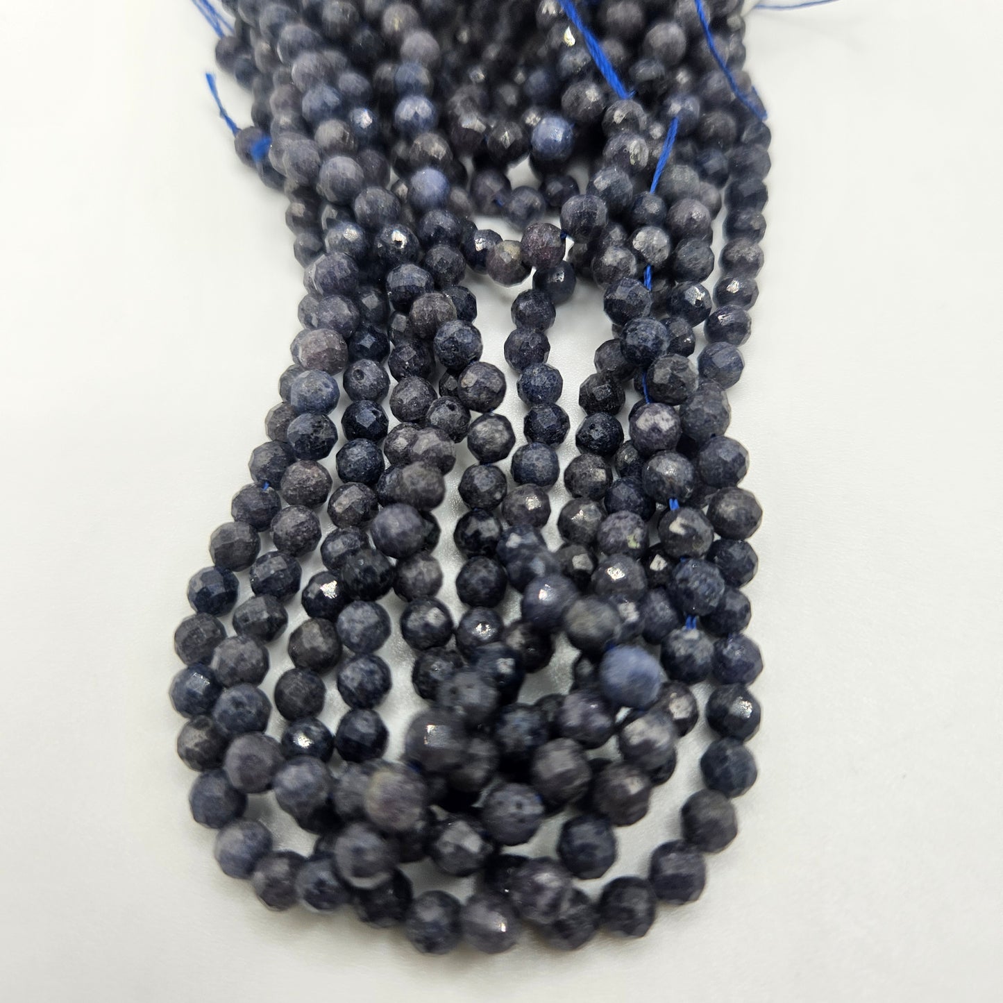 3mm Sapphire Faceted Round Bead Strand.