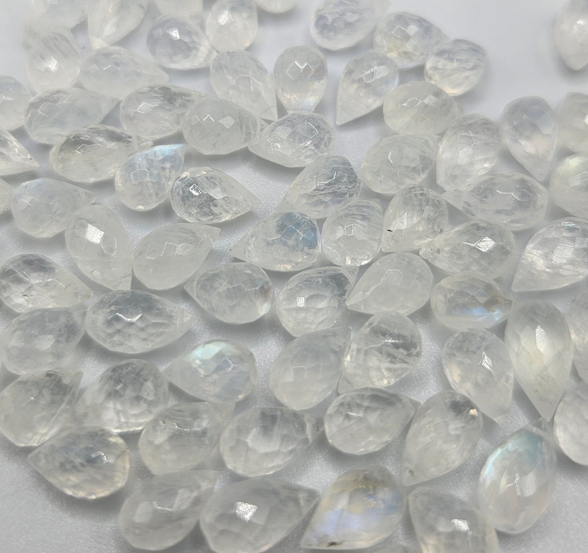 3x5mm Faceted Moonstone Briolette Single Bead.