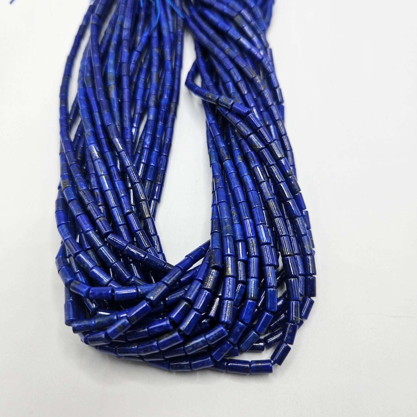 3 by 5mm Lapis Lazuli Tube Bead Strand.