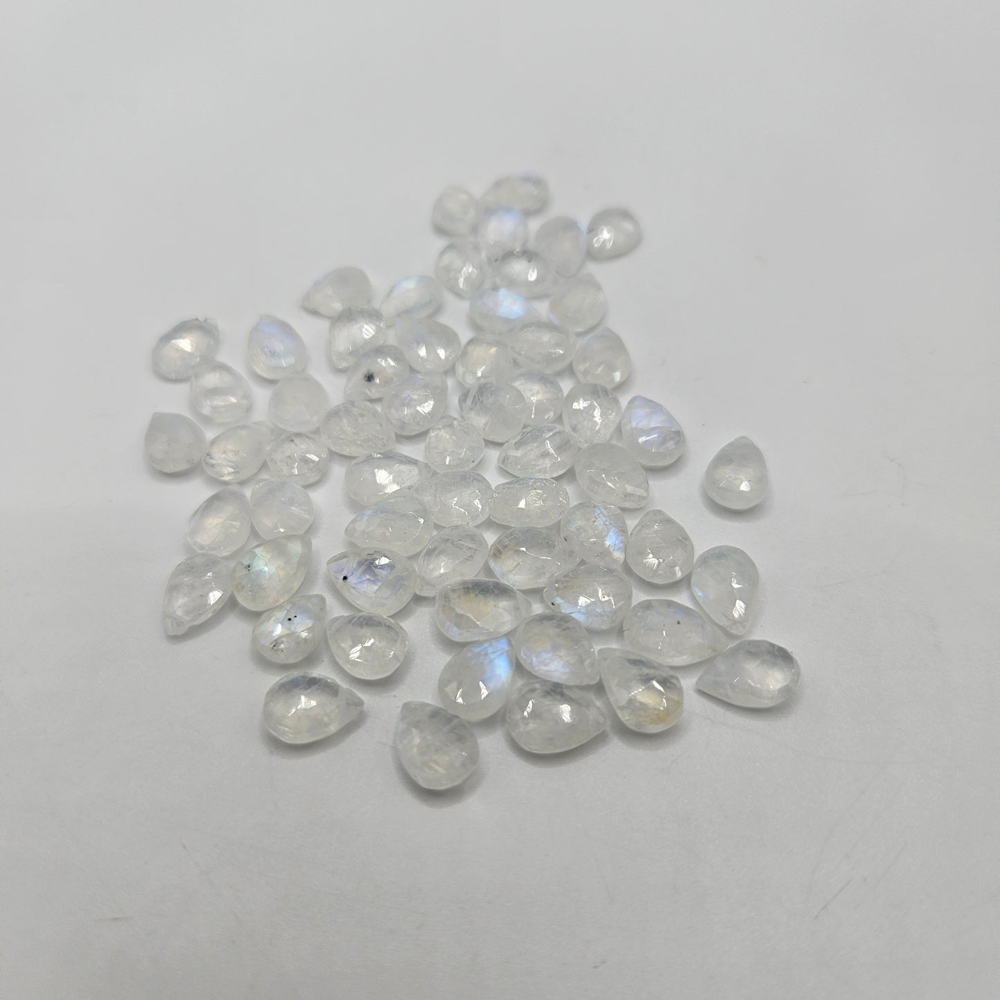3x6mm Faceted Moonstone Top Drill Single Bead.