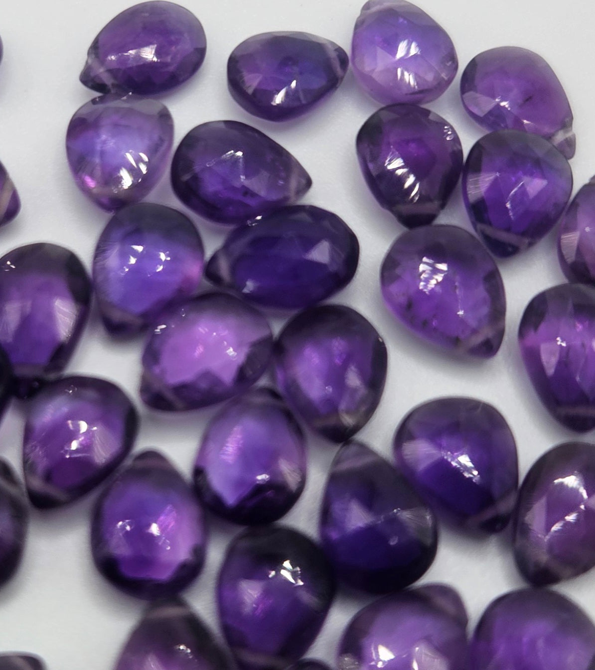 3x8mm Faceted Amethyst Top Drill Single Bead.