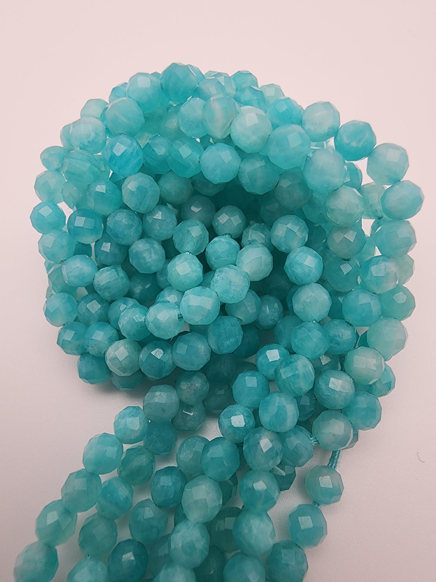 4mm Amazonite Faceted Bead Strand.