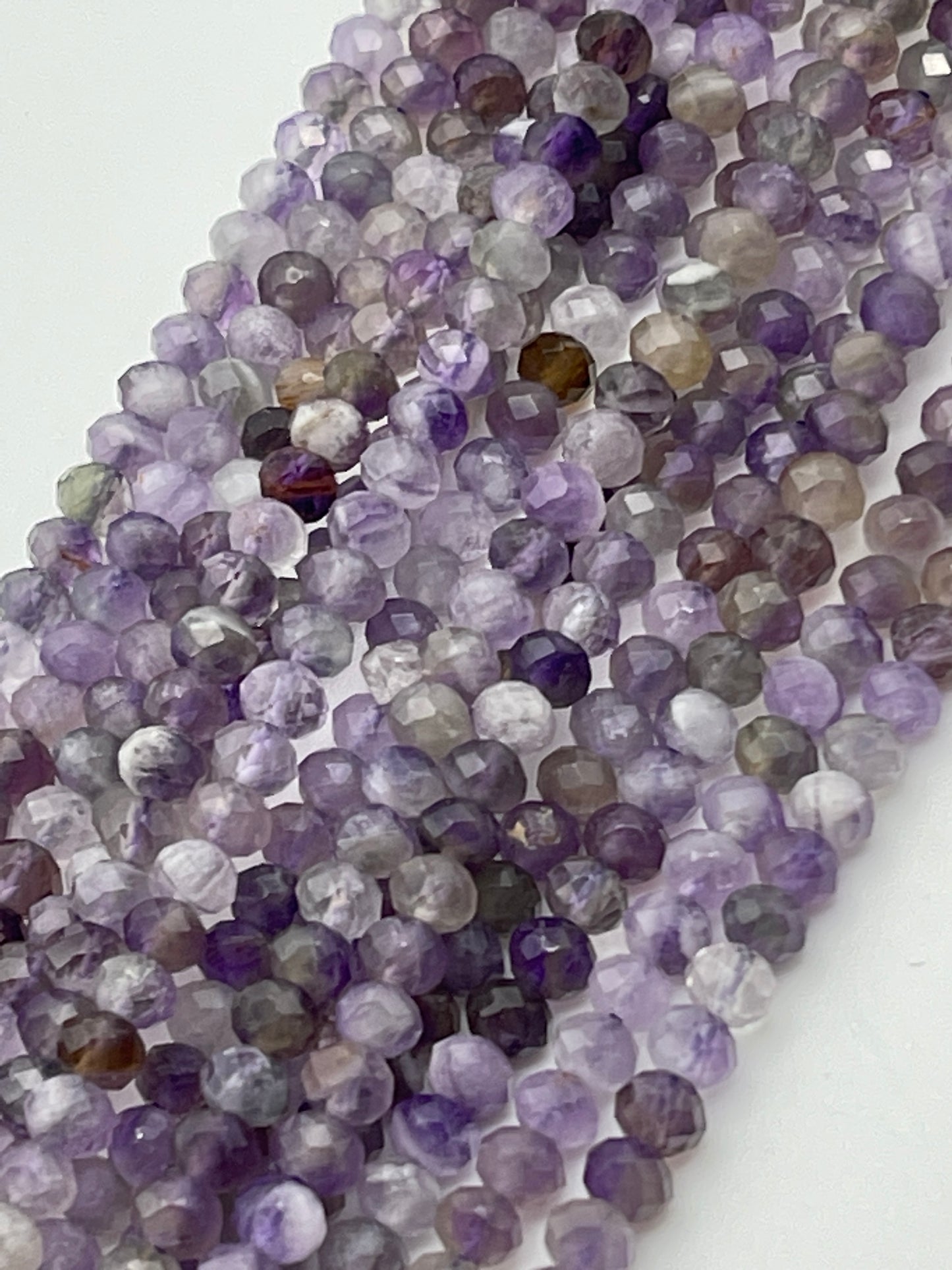 4mm Amethyst Chevron Faceted Bead Strand.