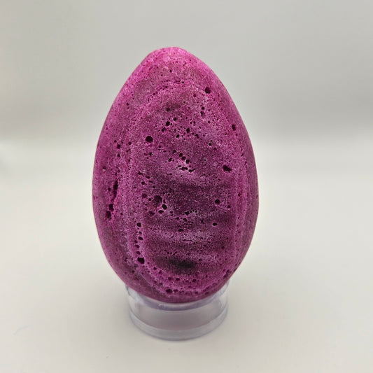 4 inch Lab Created Ruby Gemstone Egg.