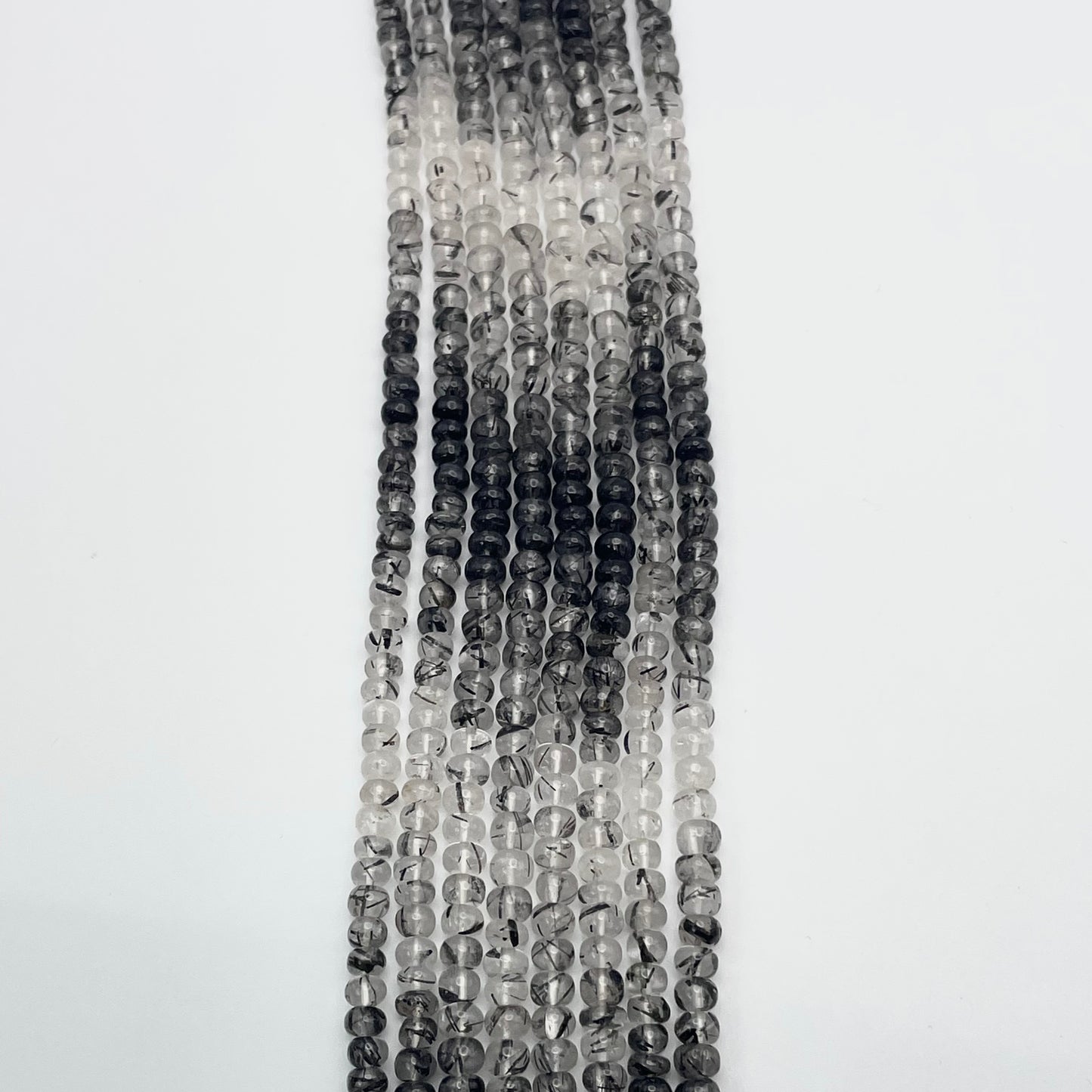 5mm Tourmalated Quartz Rondelle Smooth