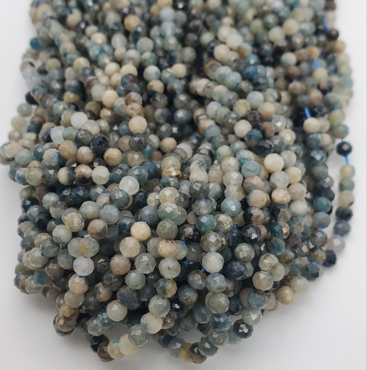 4mm Kyanite Round Faceted Bead Strand.