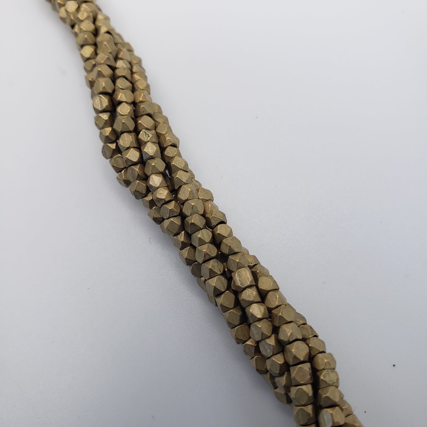 4mm Gold Cubed Faceted Matte Gold Seed Beads.