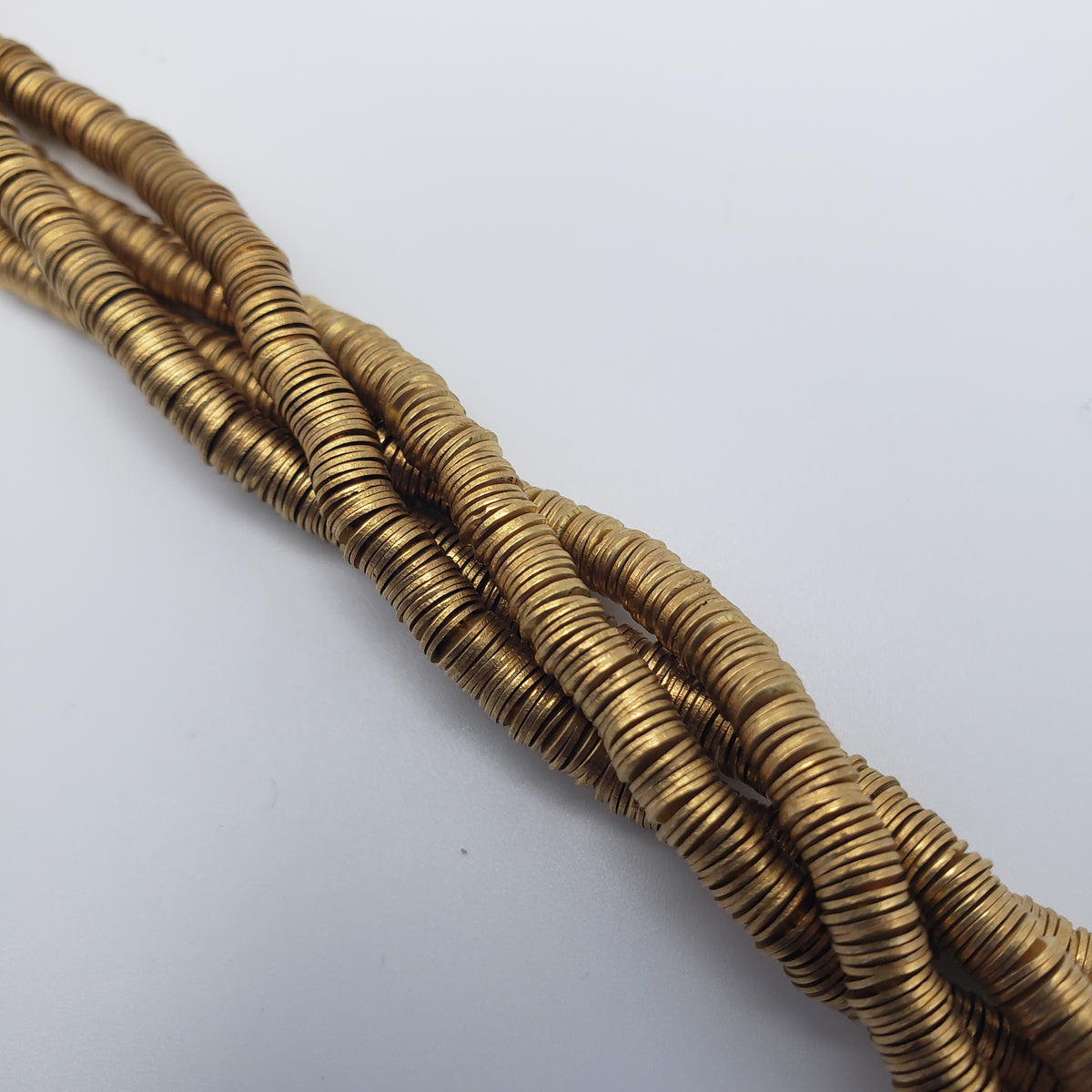 4mm Gold Flat Coin Bead Strand.