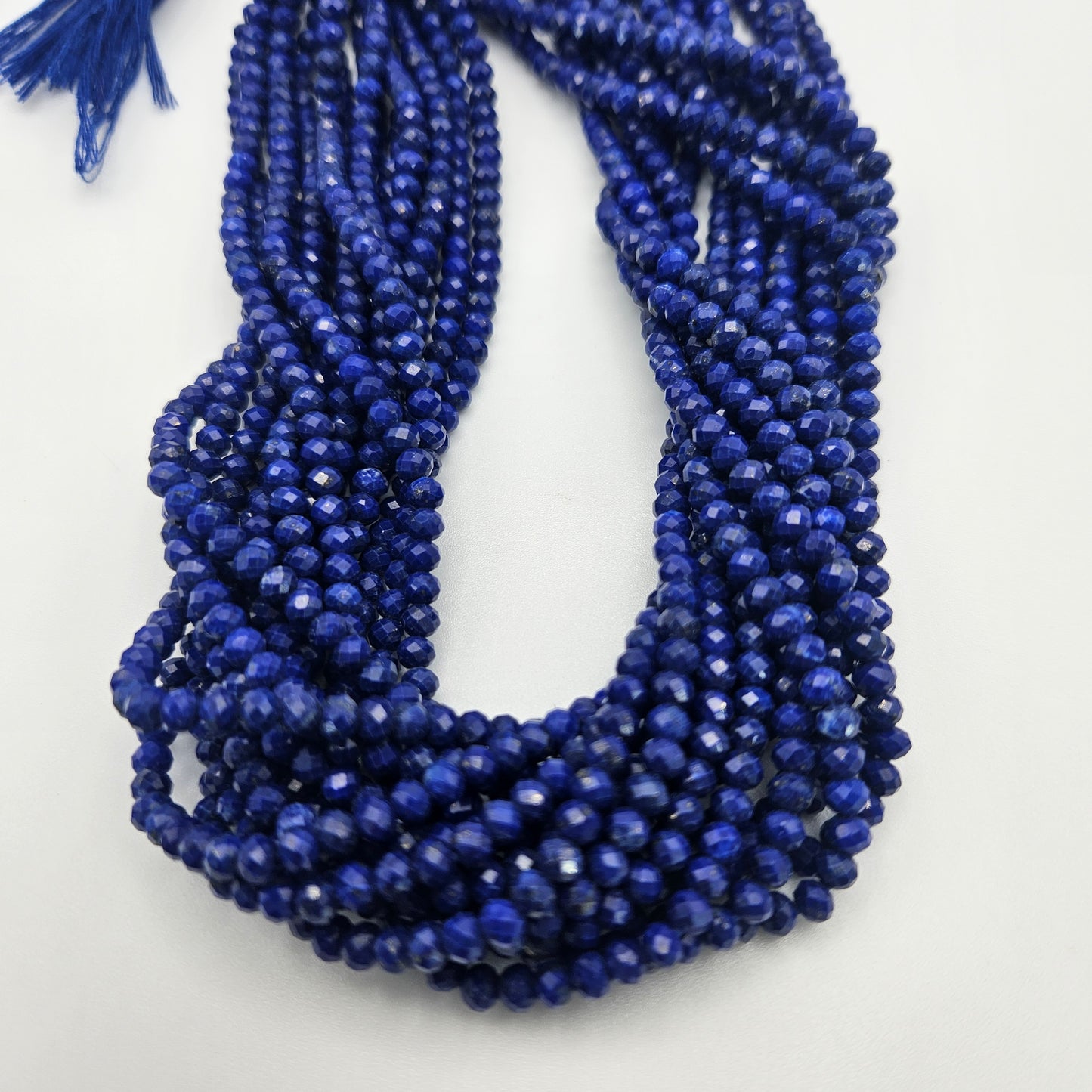 4mm Lapis Lazuli Faceted Rondelle Bead Strand.