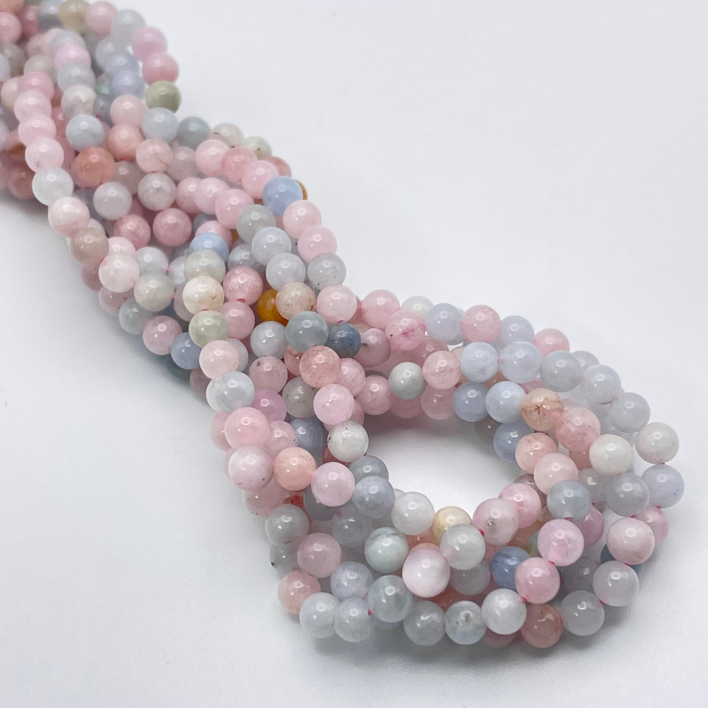 4mm Morganite Round Smooth Bead Strand.