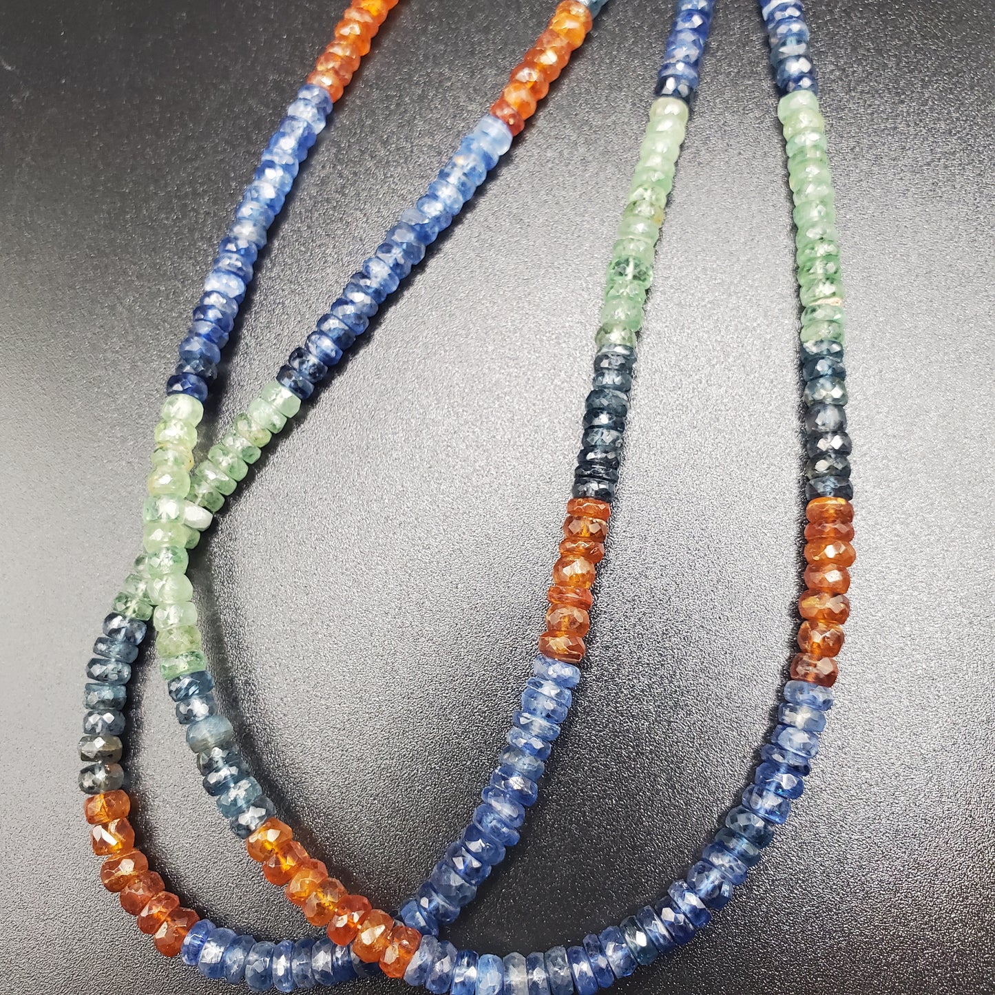 4mm Multi Kyanite Rondelle Bead Strand.