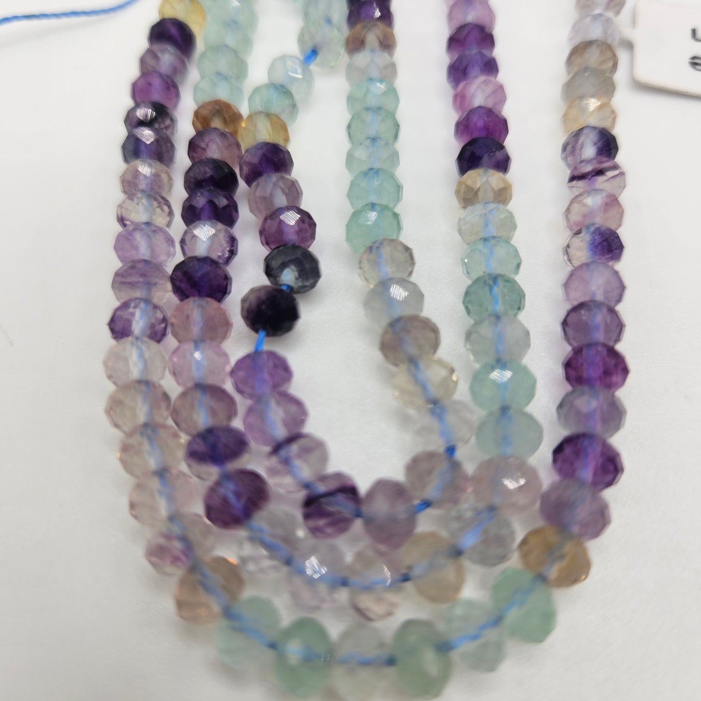 4x6mm Fluorite Rondelle Faceted Bead Strand.