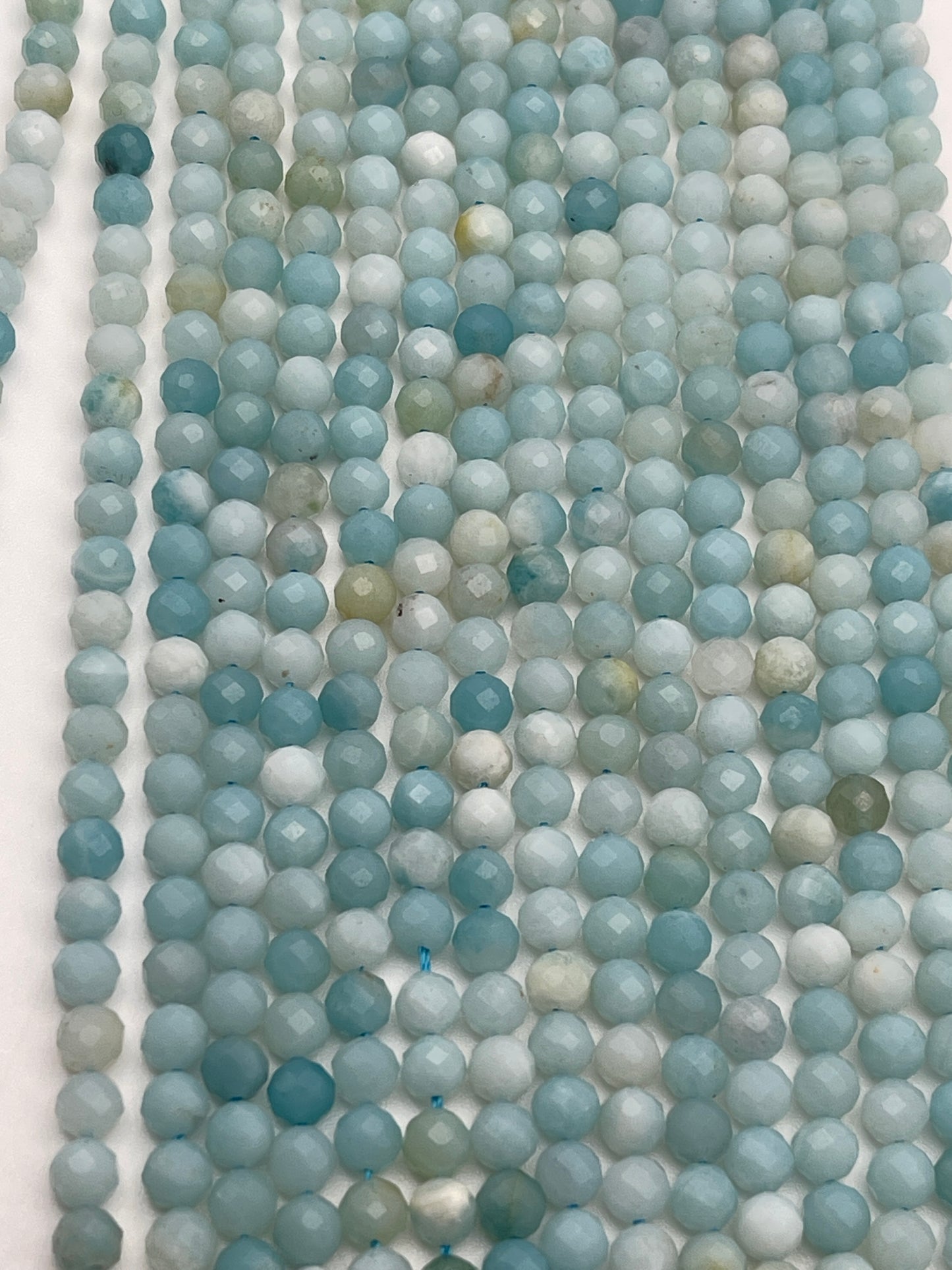 5mm Amazonite Faceted Round Bead Strand.