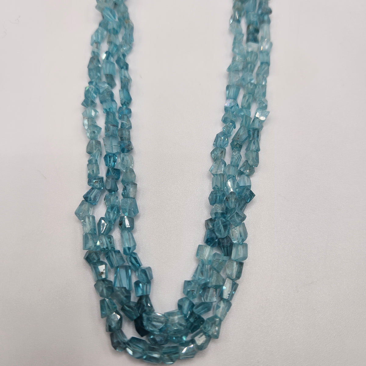5mm Blue Zircon Chunk Bead Strand.