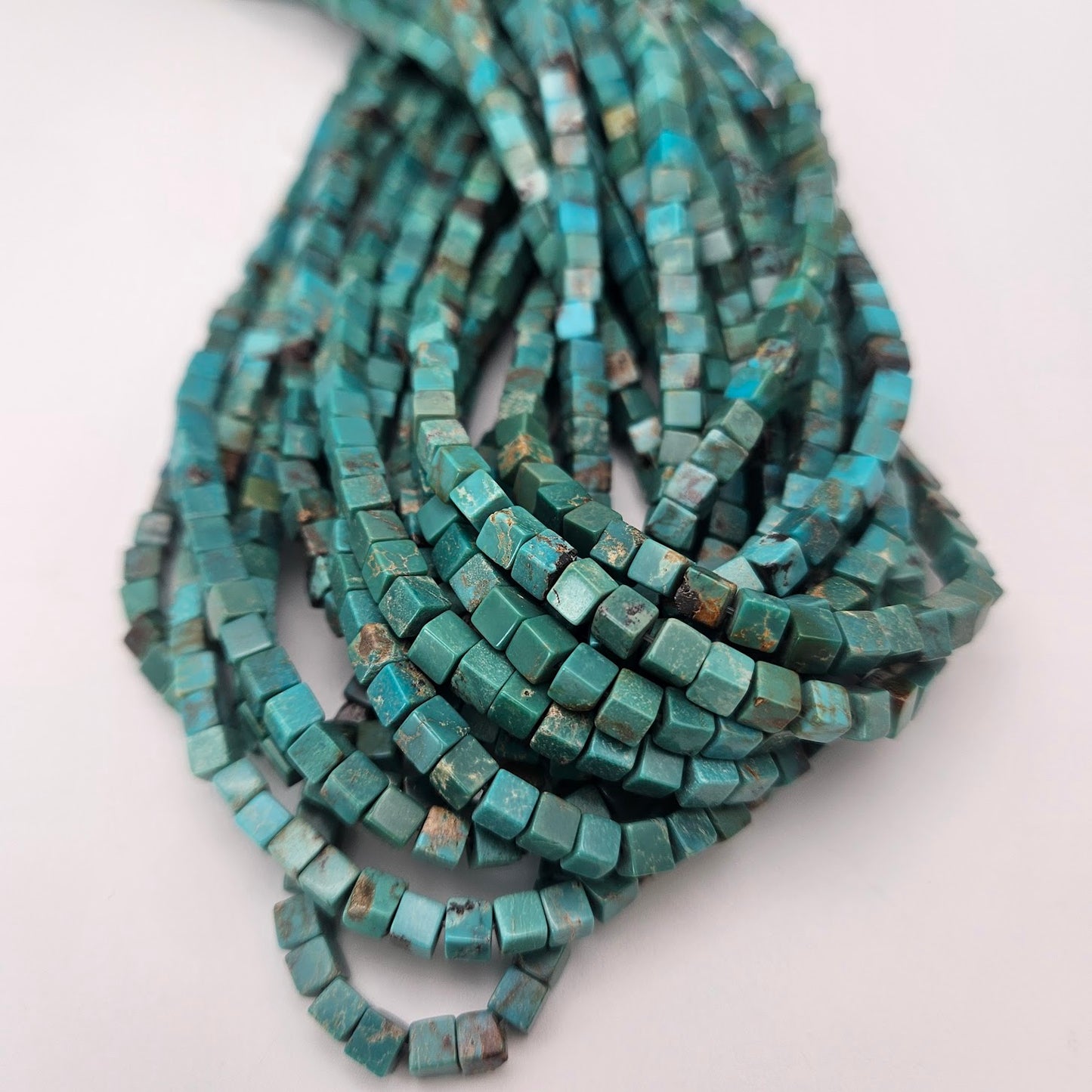 5mm Cube Turquoise Bead.
