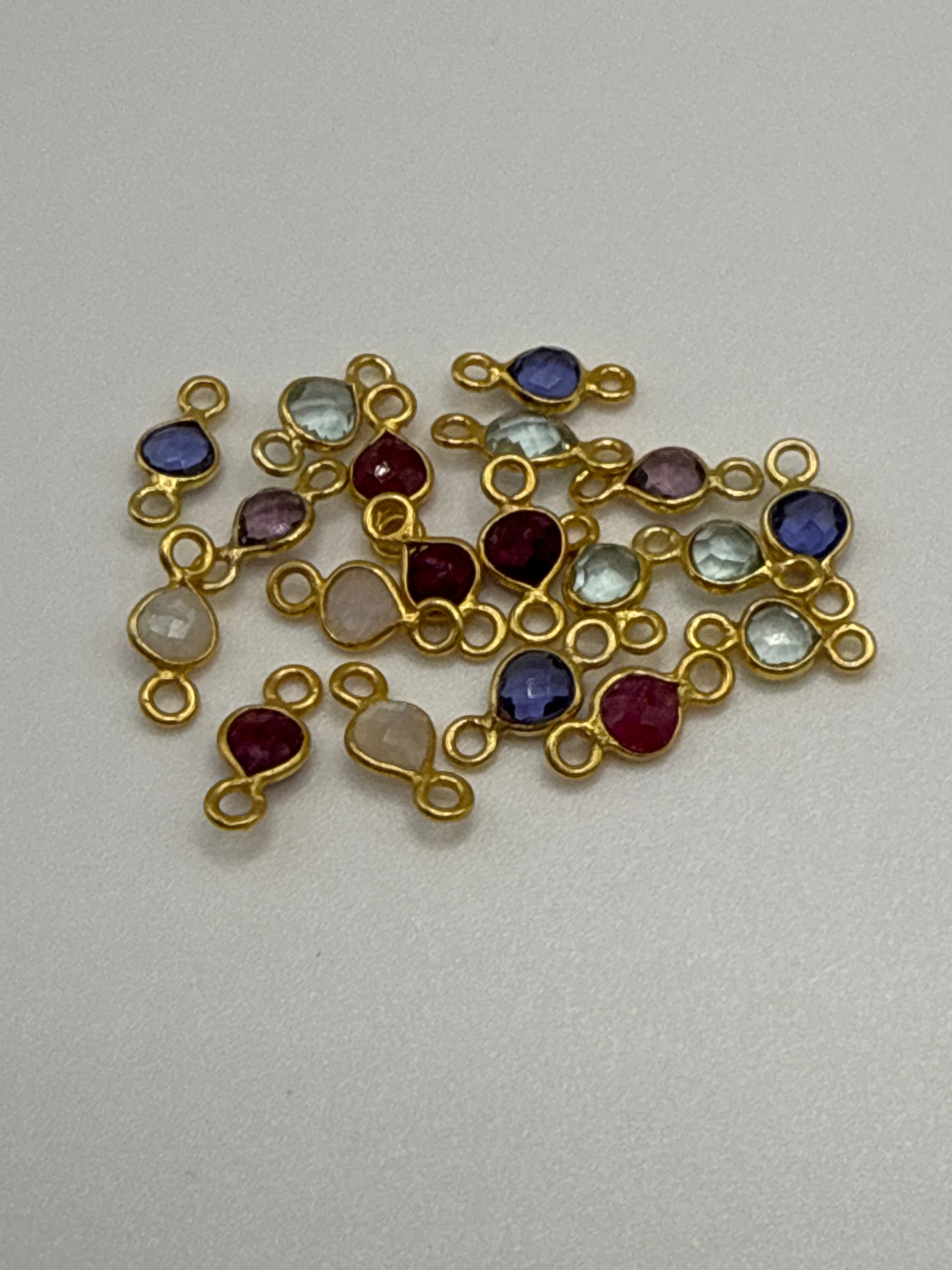 5mm Gemstone Connector Gold Filled Double Loop.