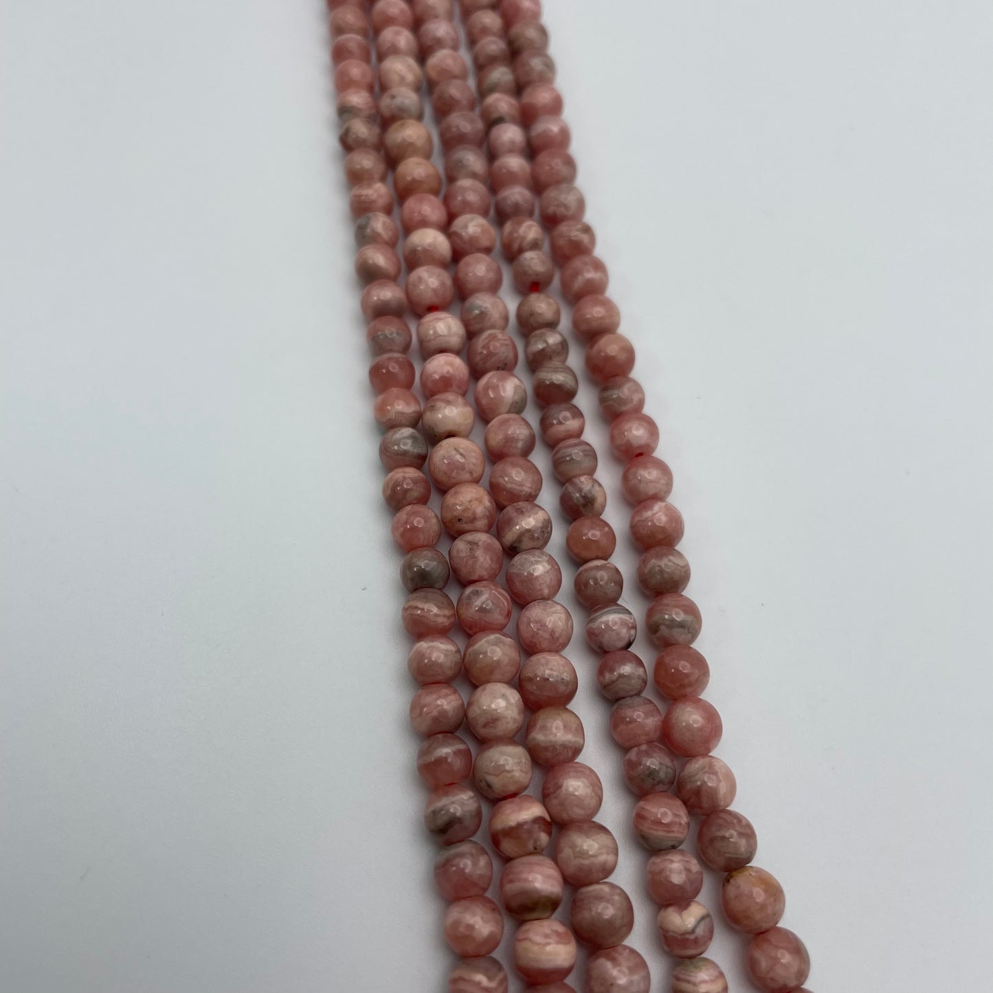 5mm Rhodochrosite Round Smooth Bead Strand.