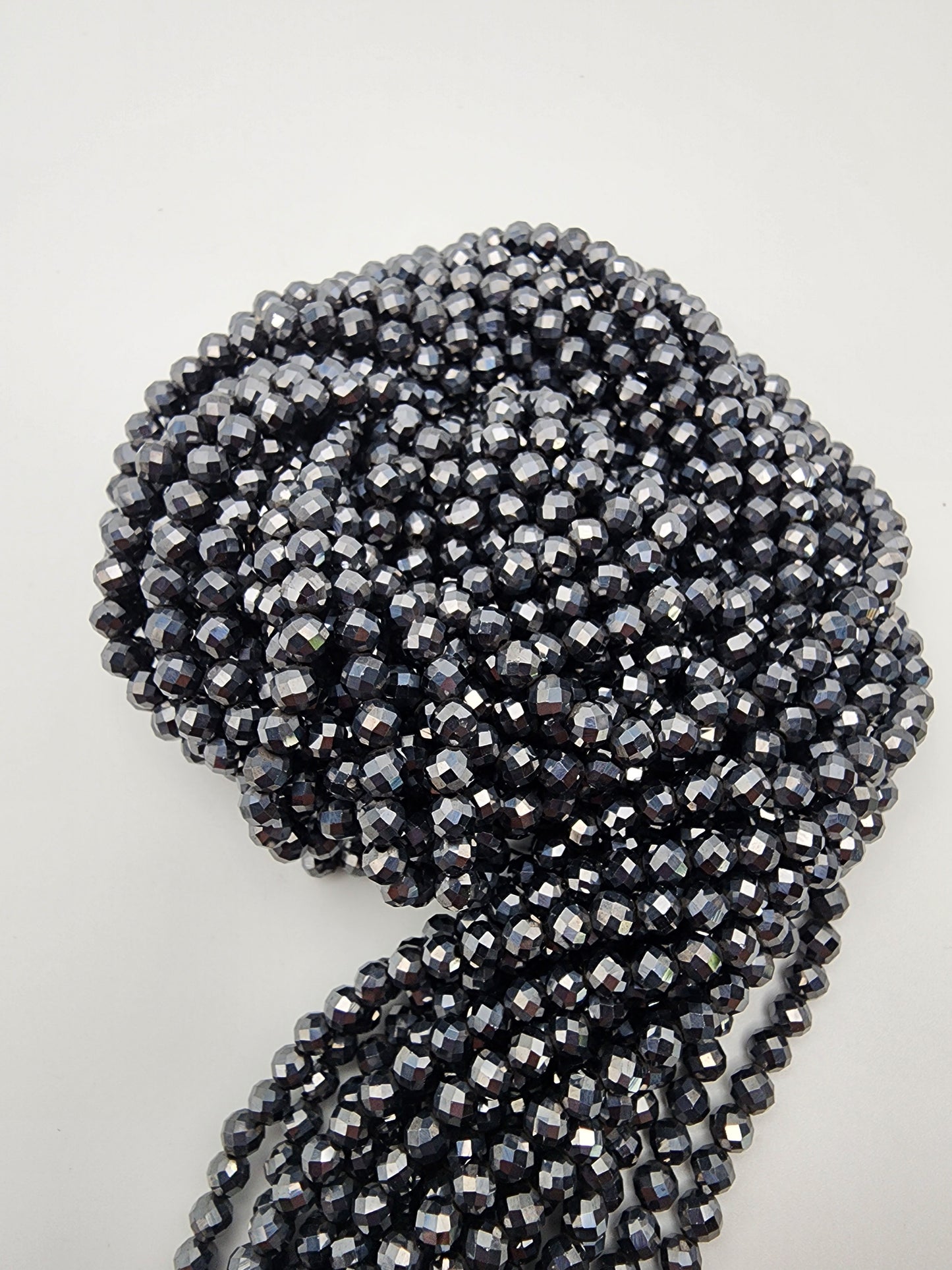 5mm Terahertz Faceted Bead Strand.
