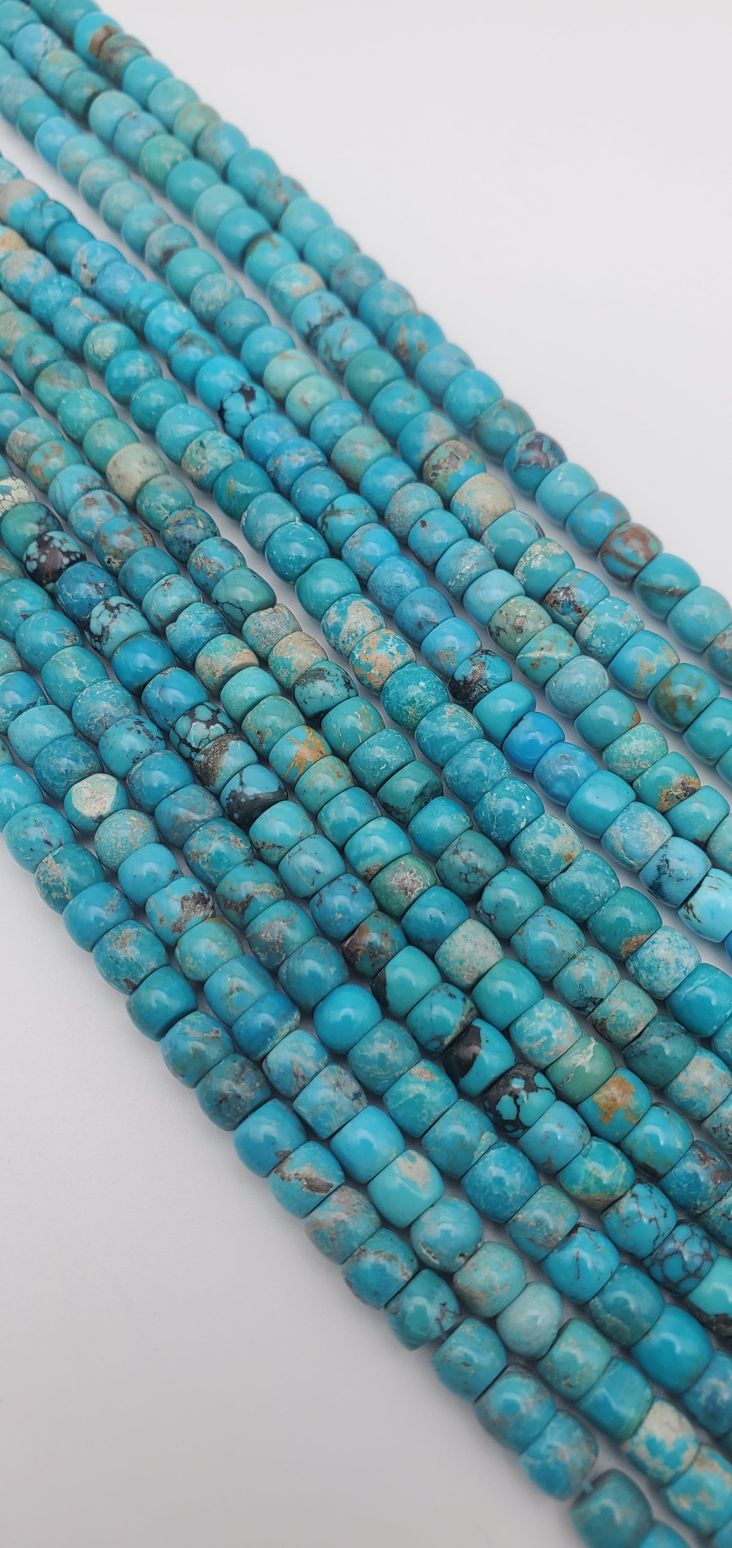 5mm Turquoise Tire Bead Strand.