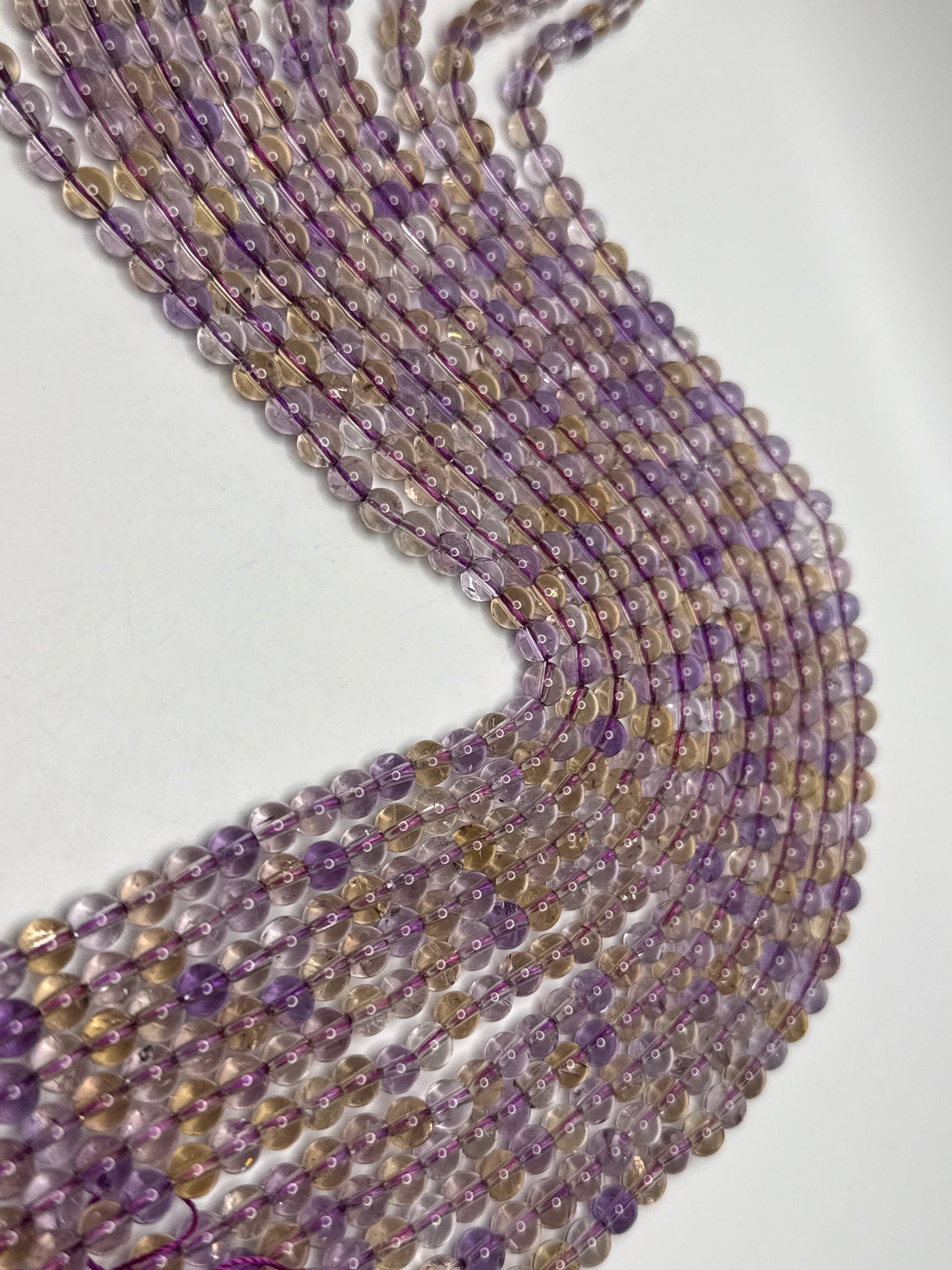 6mm Amethyst Citrine Ombré Strand Round Smooth.