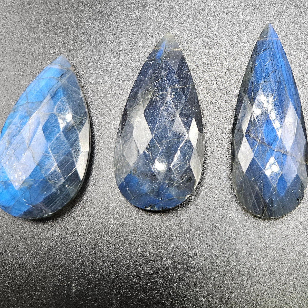 60mm Faceted Labradorite Top Drill Single Bead.