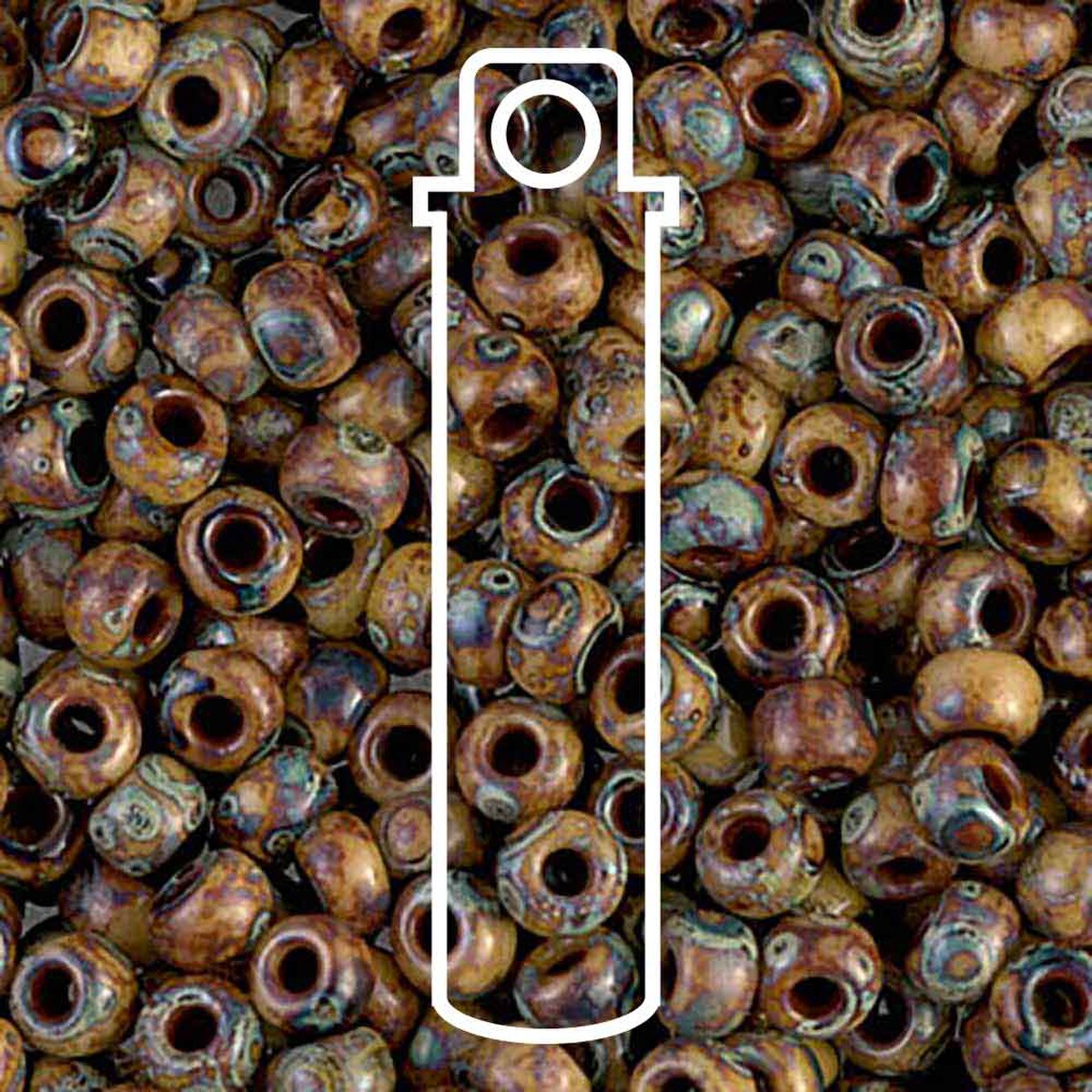 6/0 ROUND PICASSO BROWN TAN MATTE 6-94517-TB.