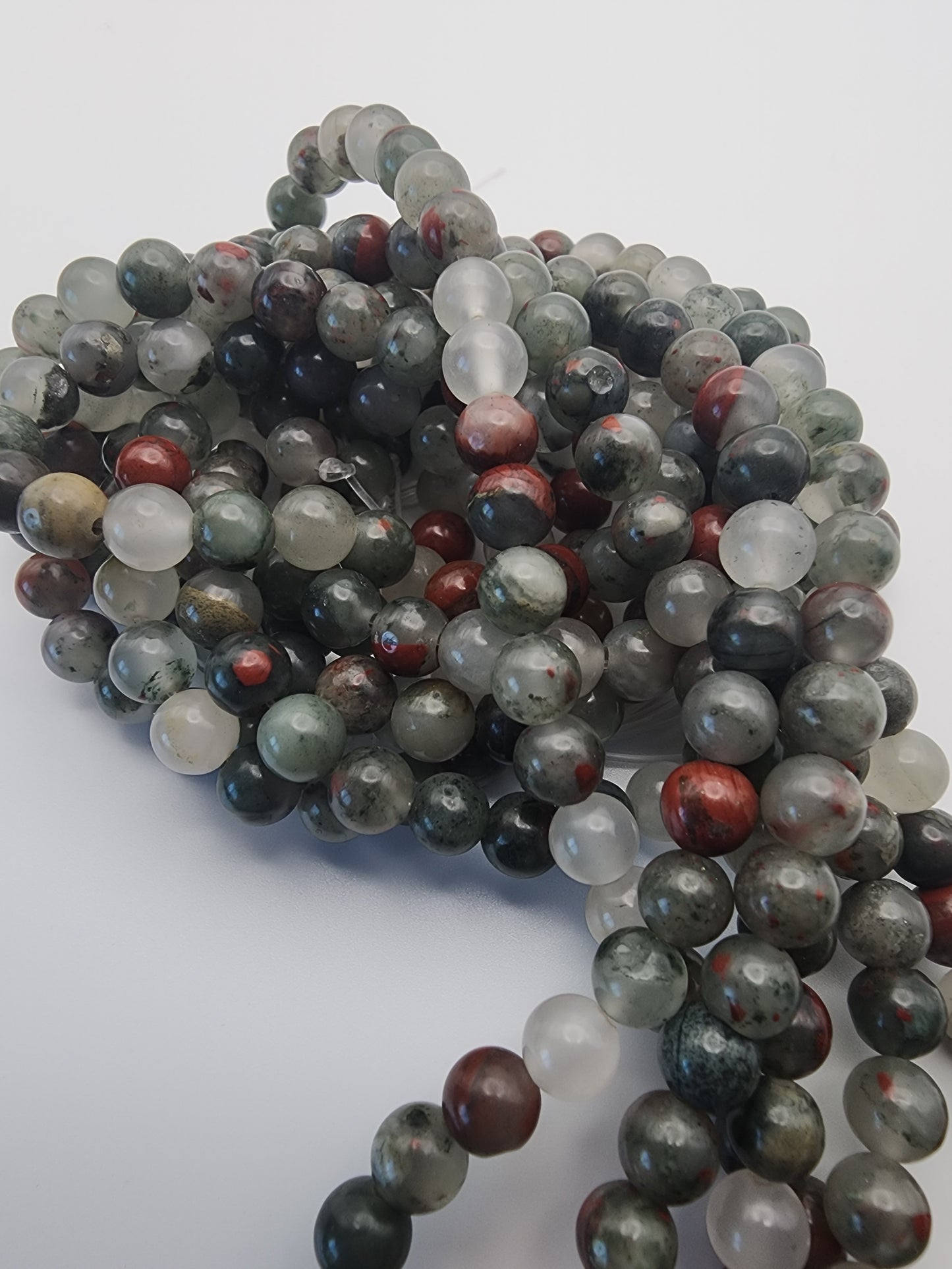 6mm African Bloodstone Round Bead Strand.