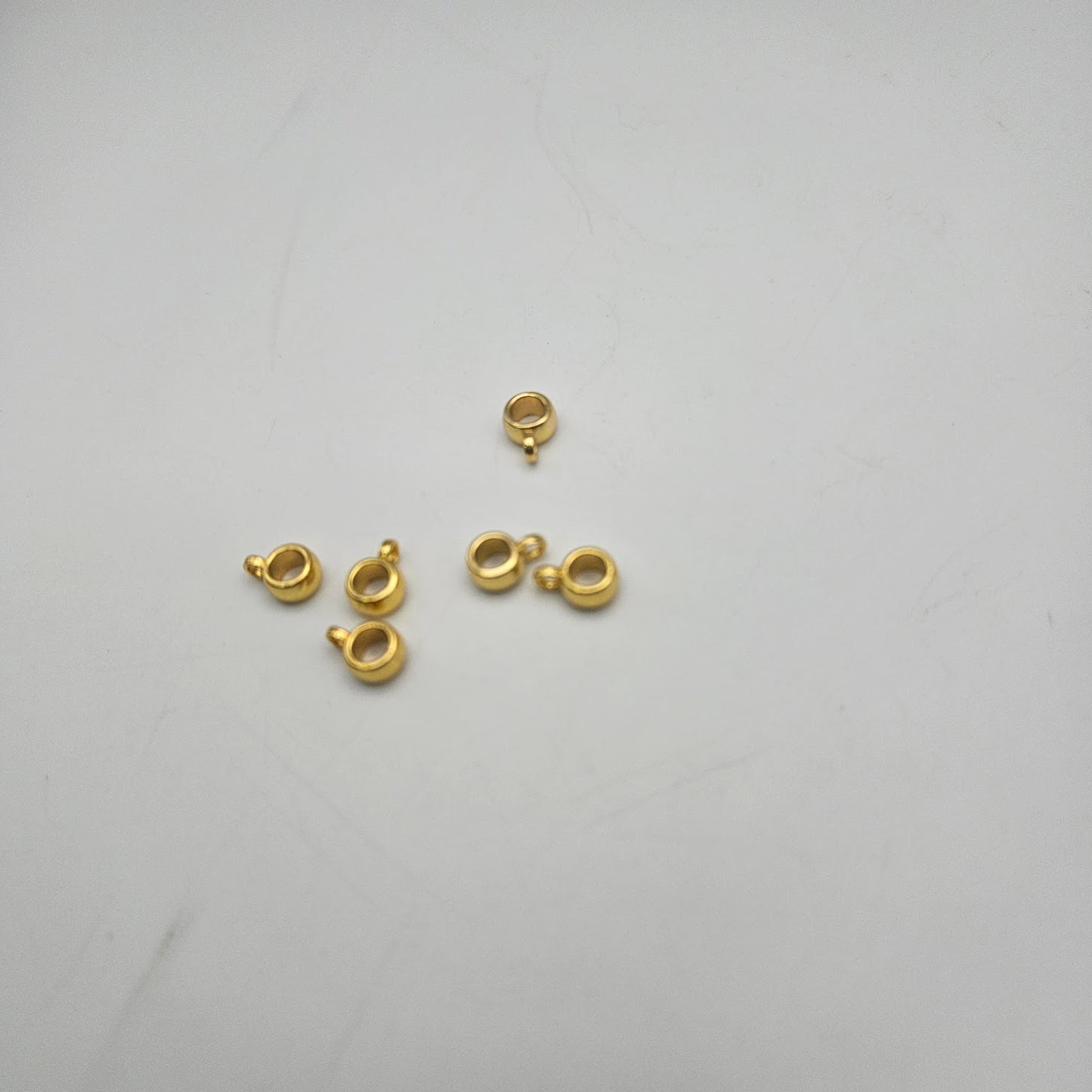 6mm Gold Colored Pewter Bead with Loop.