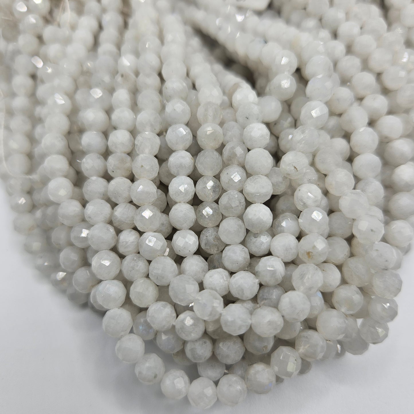 6mm Moonstone Faceted Round Bead Strand.