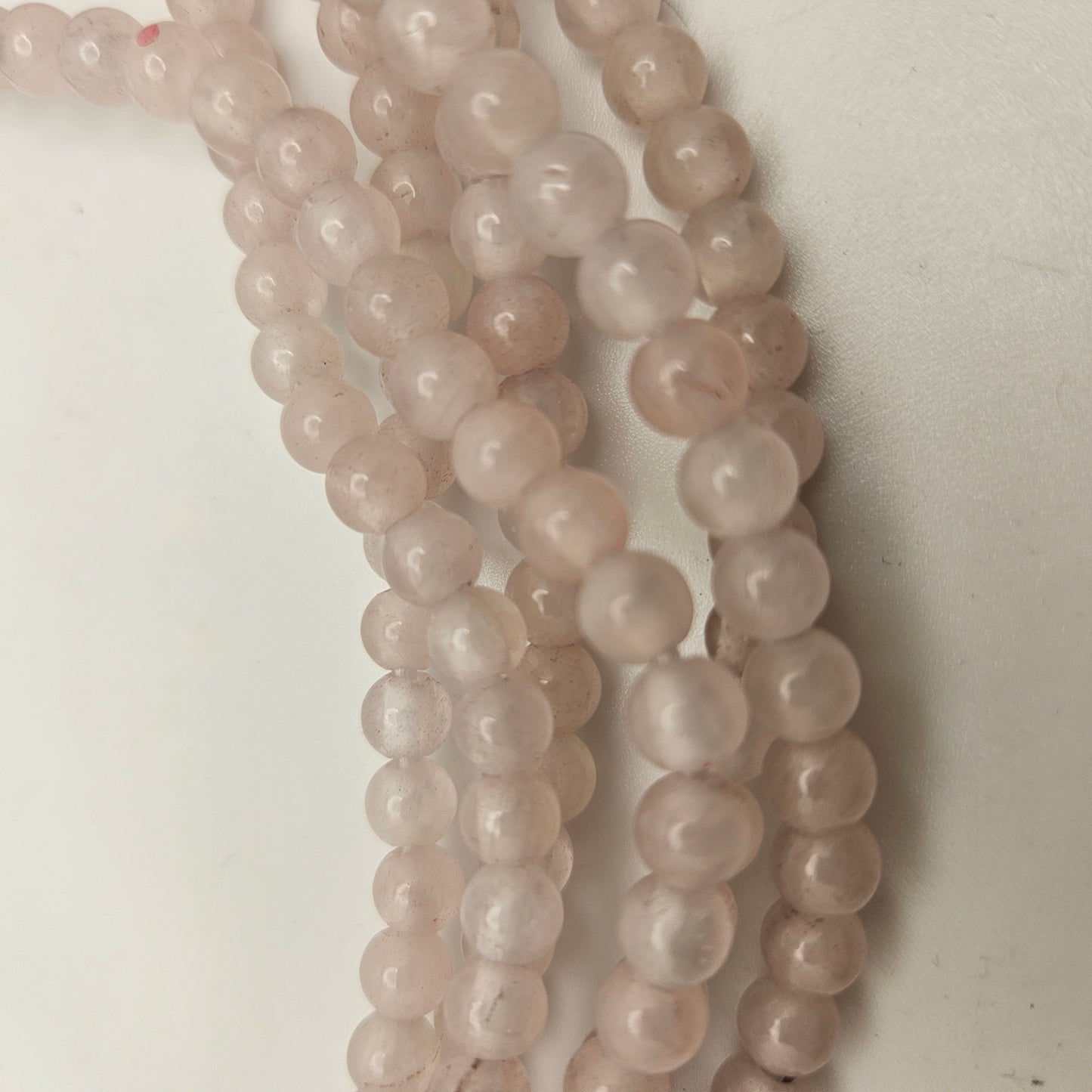 6mm Rose Quartz Large Hole Round Bead Strand.