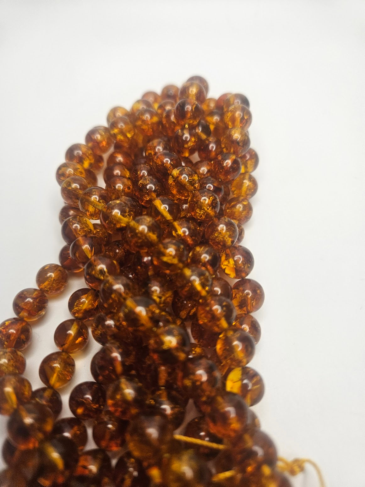 6mm Brown Amber Beads.