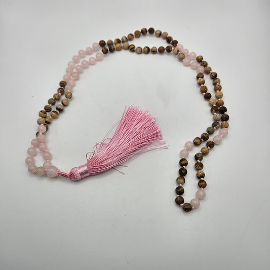6mm Mala Rose Quartz.