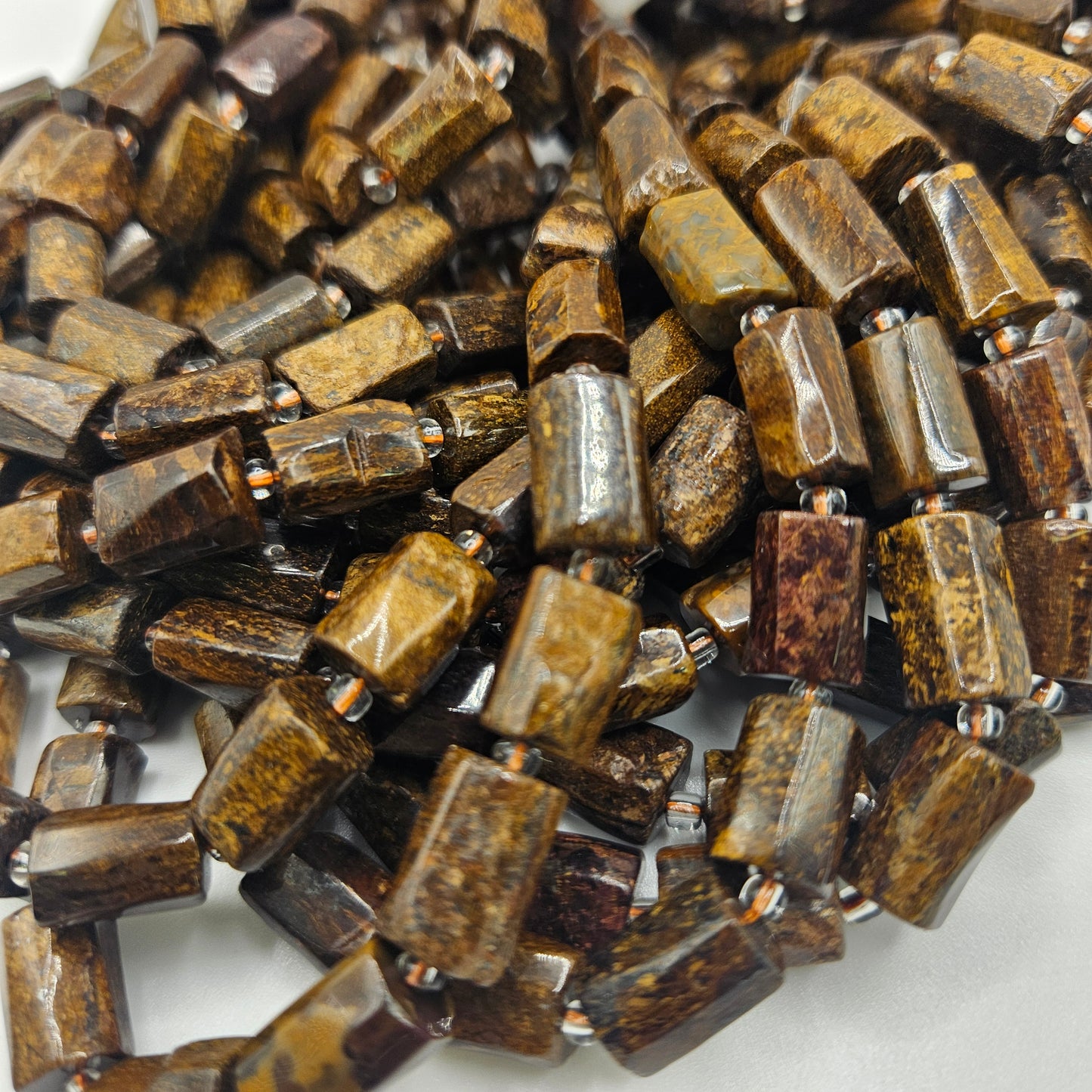 6x8mm Bronzite Rough Barrel Beads.