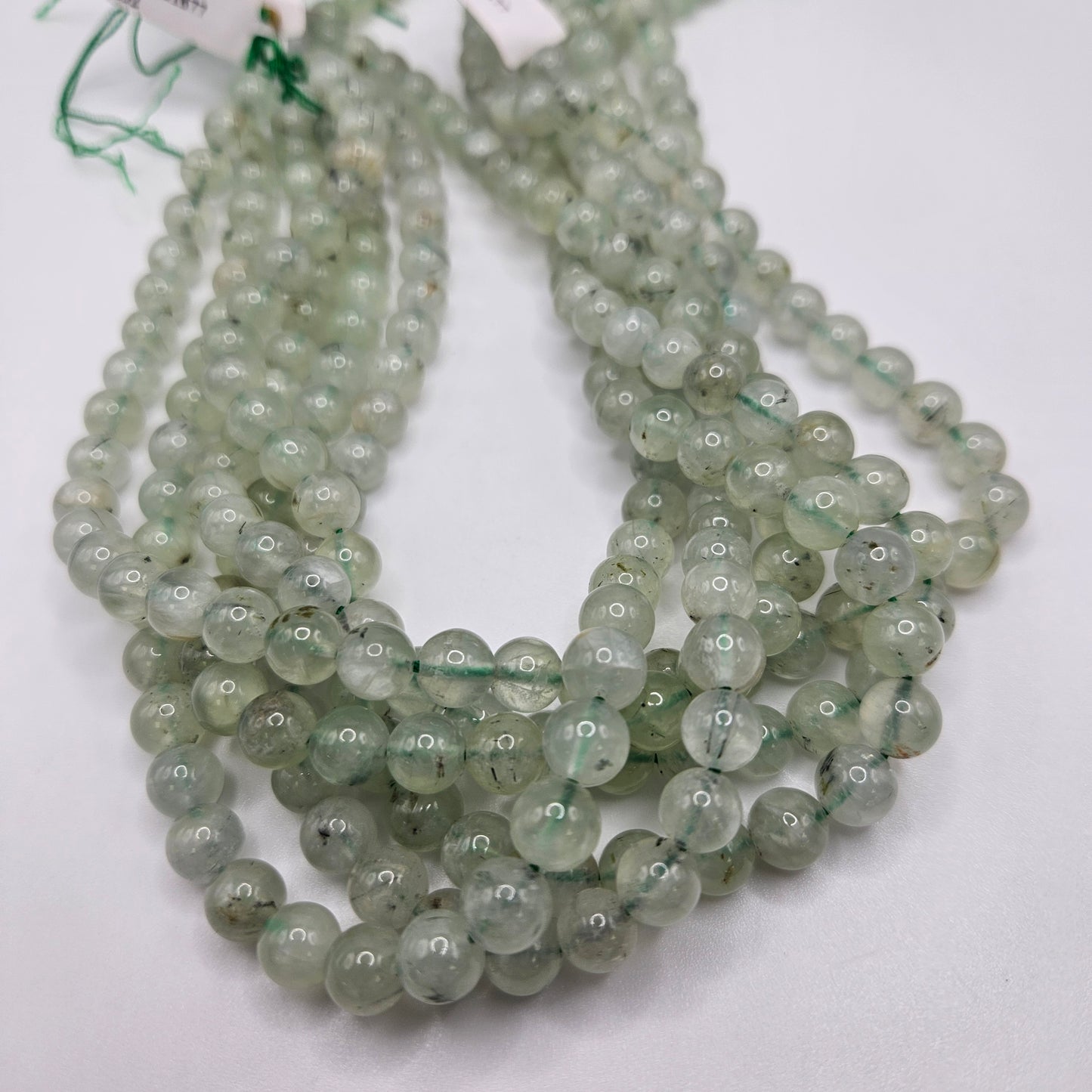7mm Prehnite Round Bead Strand.