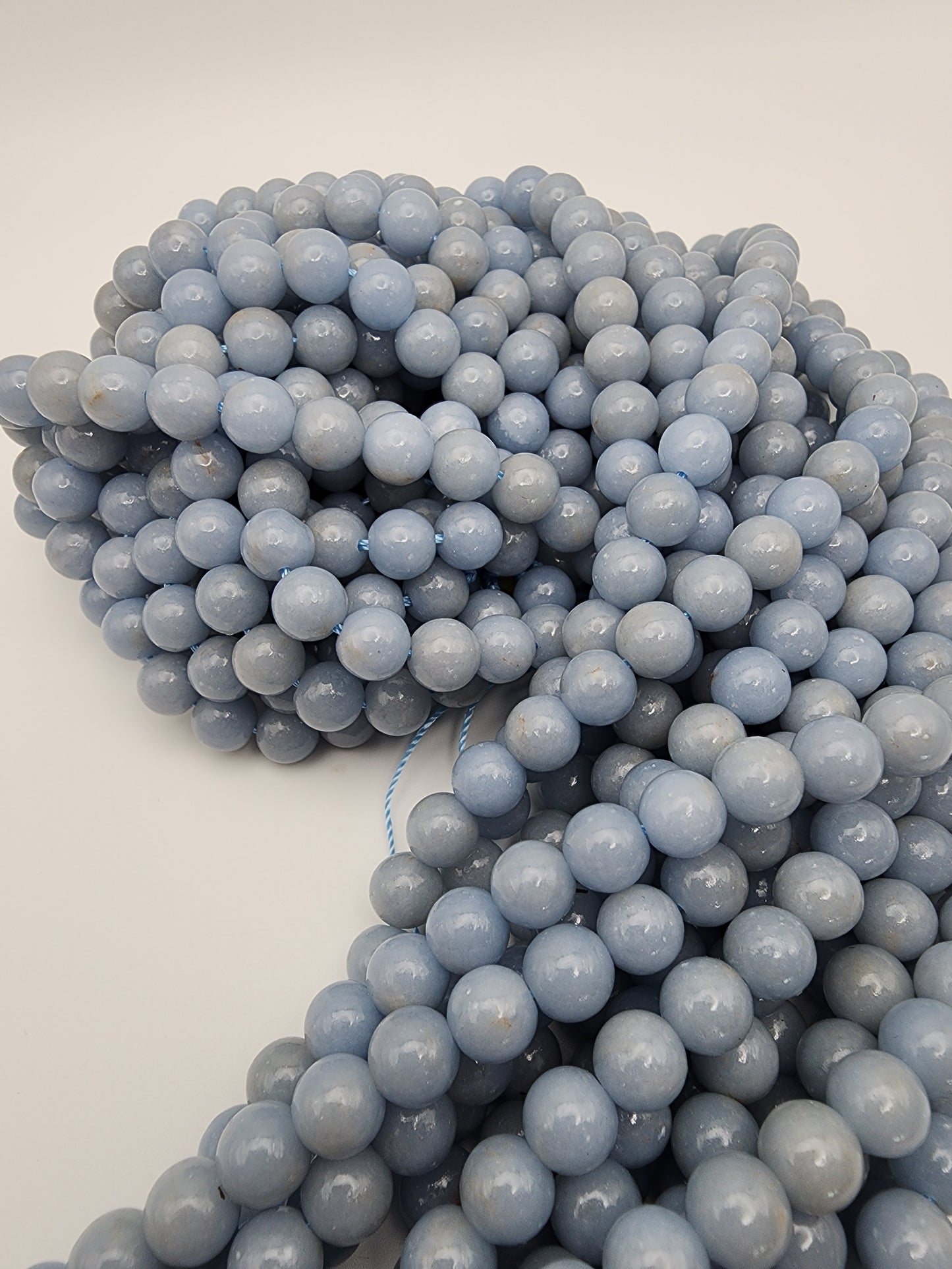 8mm Angelite Round Bead Strand.
