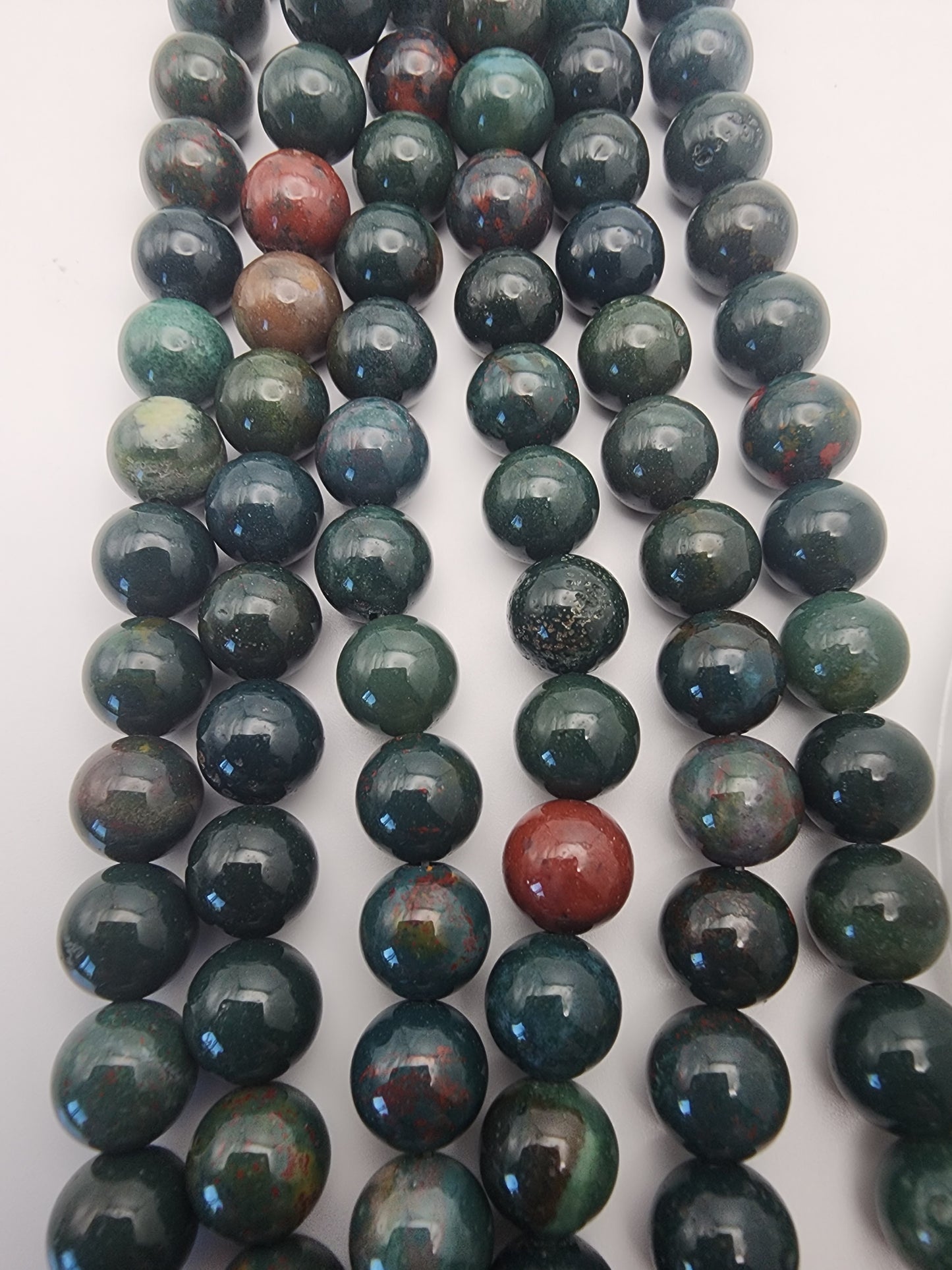 8mm Bloodstone Round Bead Strand.