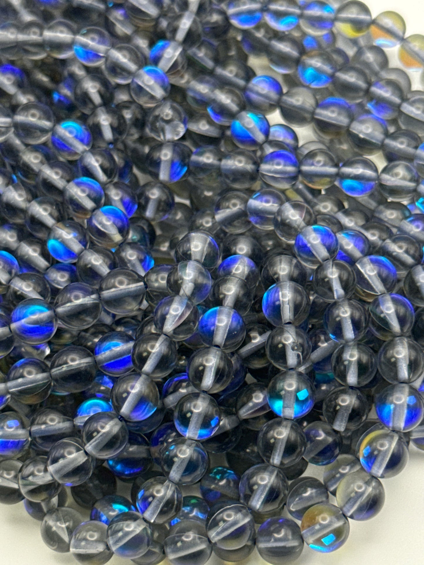 8mm Blue Grey Mermaid Glass