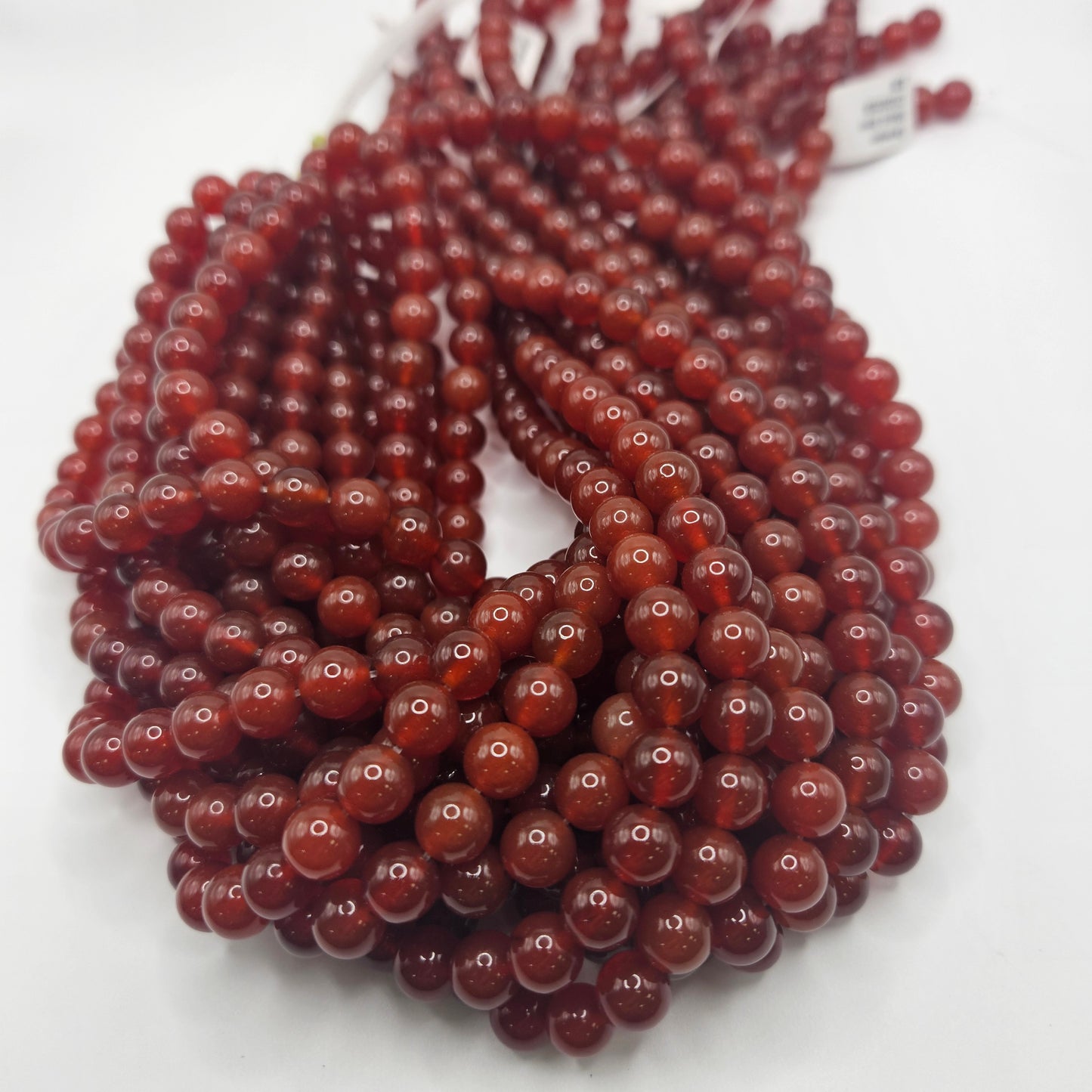 8mm Carnelian Round Bead Strand.