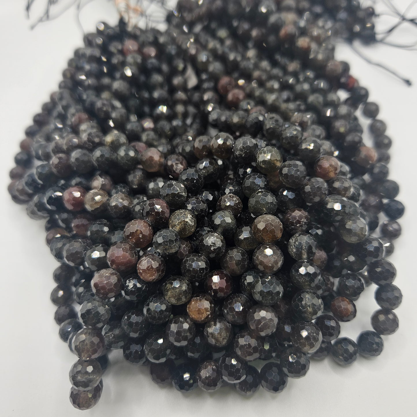 8mm Chrysoberyl Faceted Round Bead Strand.