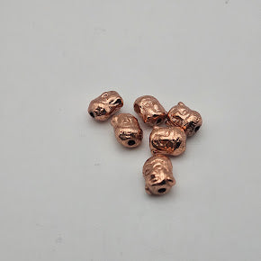 8mm Copper Buddha Carved Single Bead.