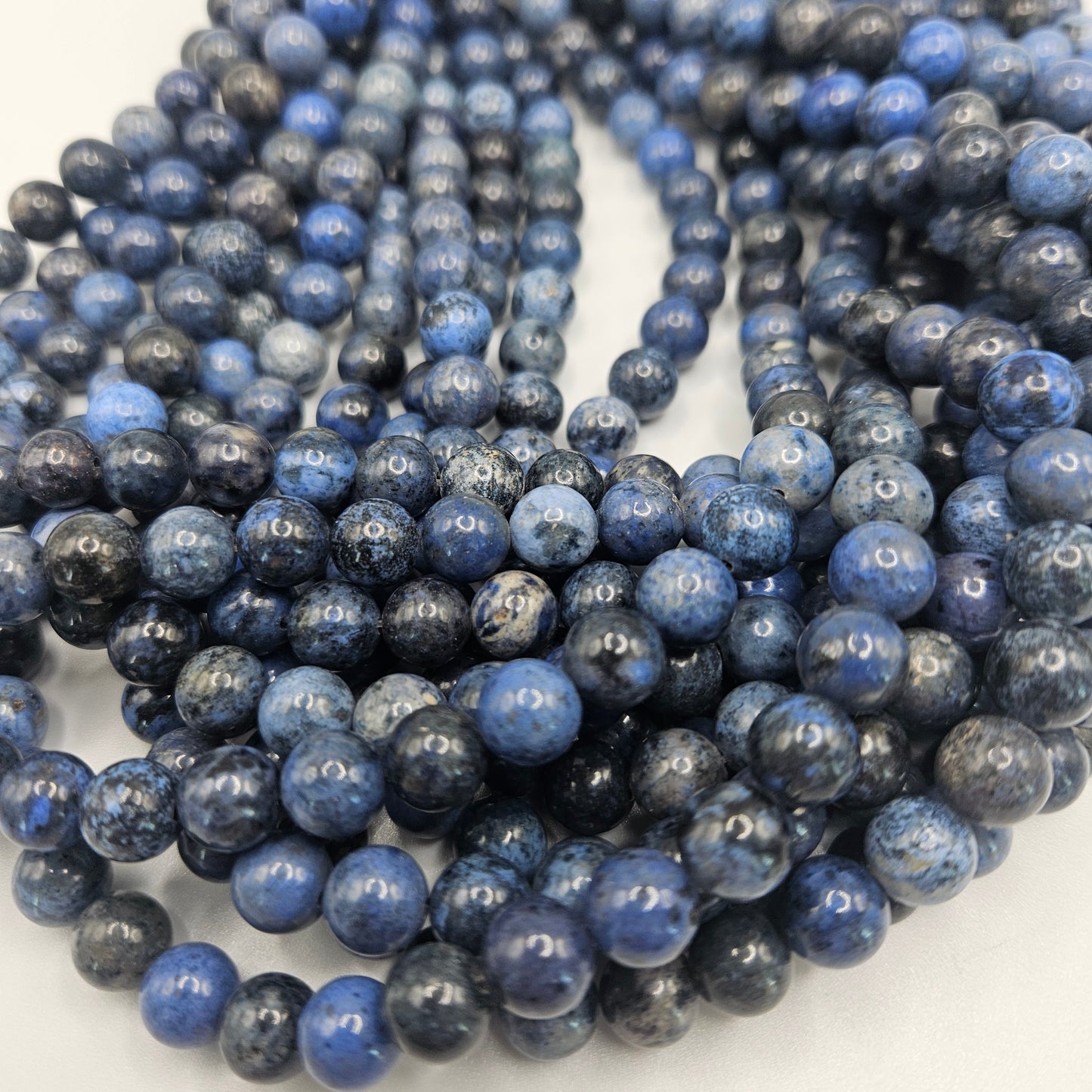 8mm Dumortierite Round Bead Strand.
