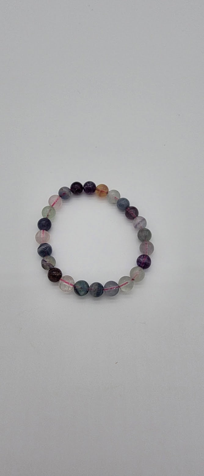8mm Fluorite Stretch Bracelet.
