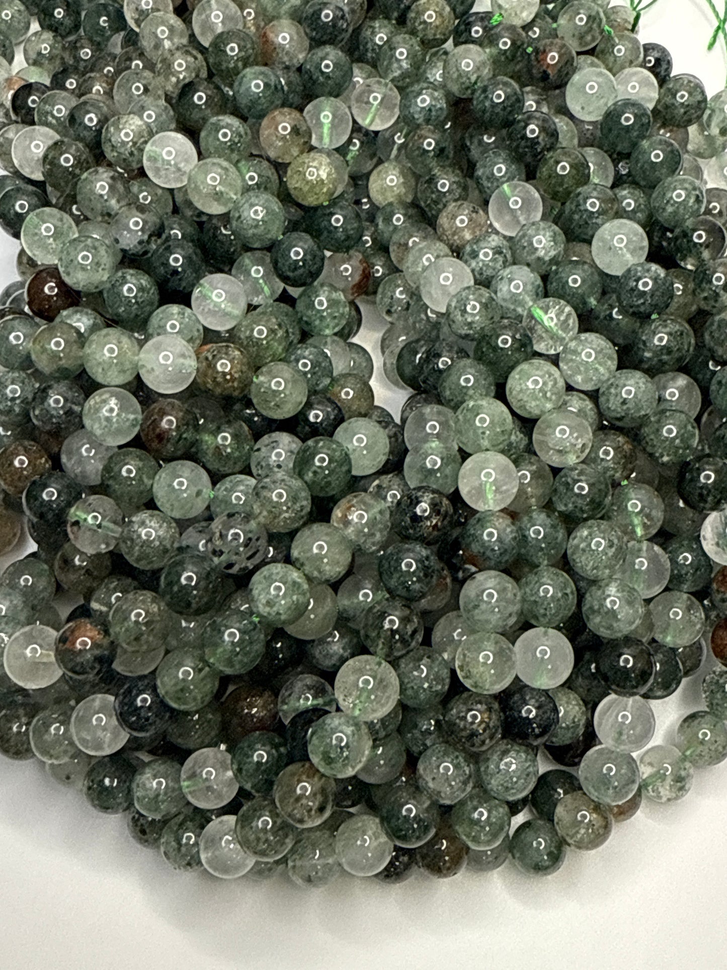 8mm Green Phantom Quartz Round Smooth.