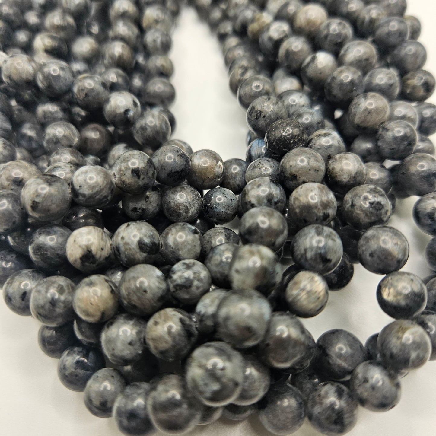 8mm Larkavite Round Bead Strand.