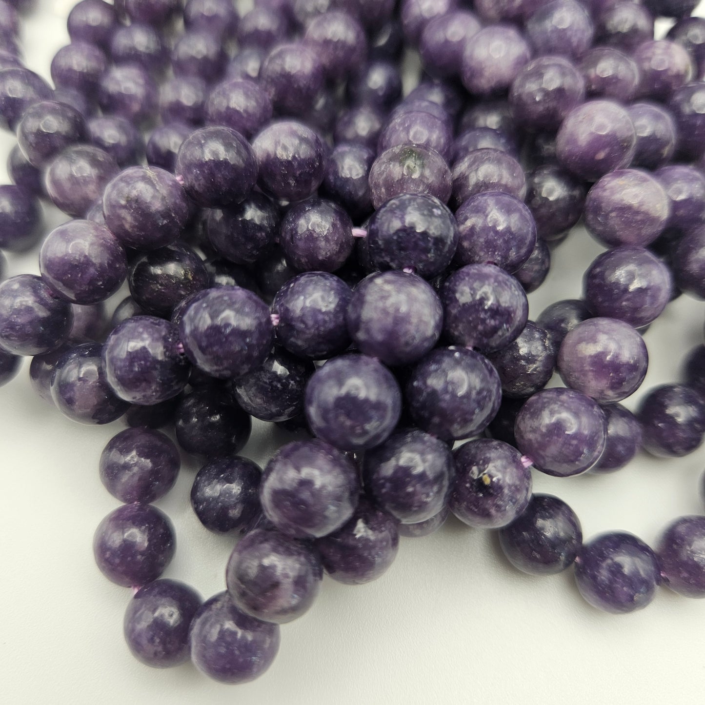 8mm Purple Lepidolite Round Smooth.